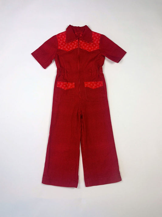 Red Stripe Jumpsuit With Floral Detail // 5 Years