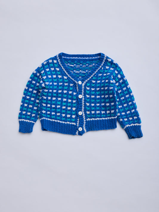 Tulip Knit Blue Cardigan // 2-3 Years