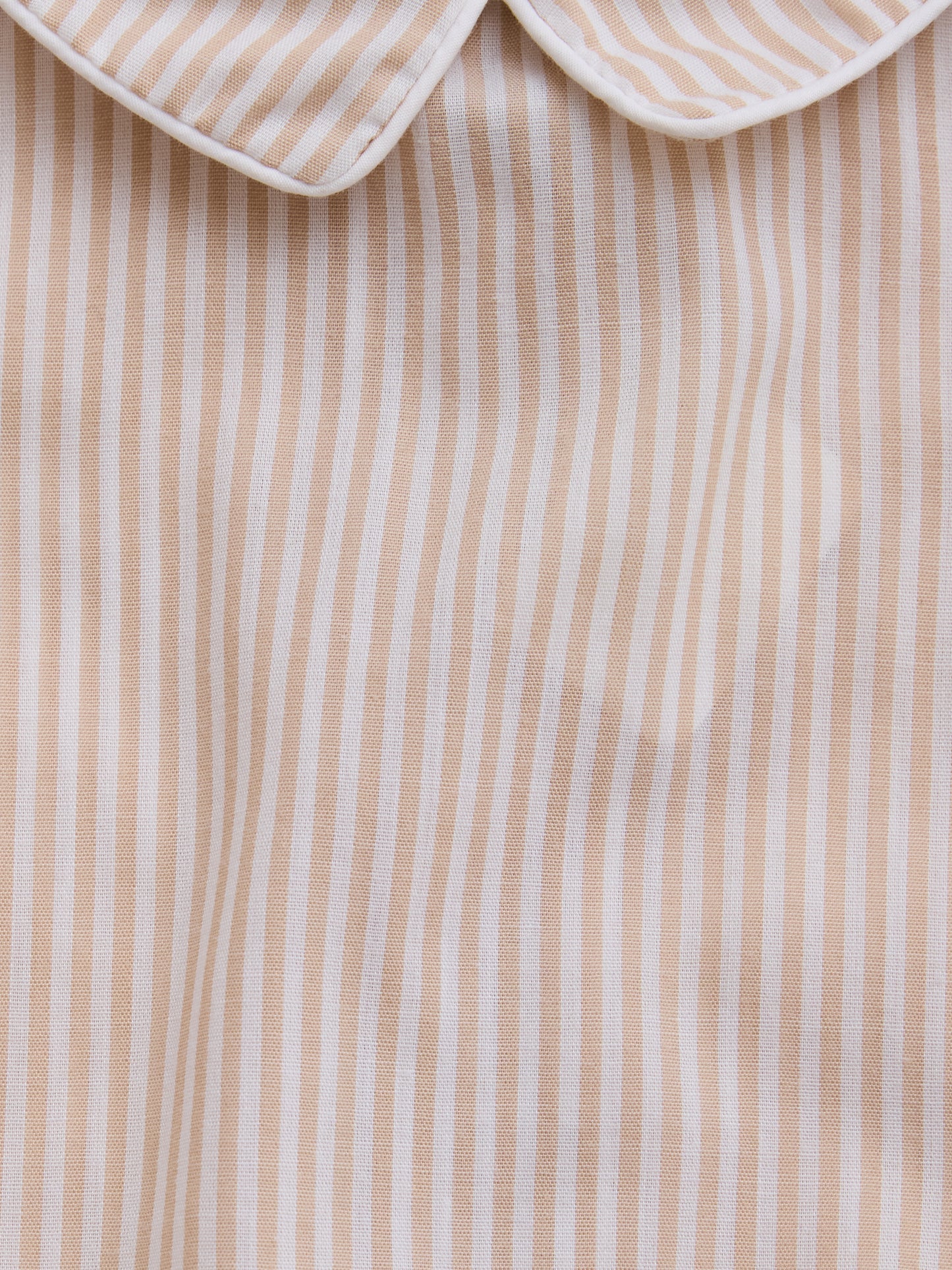 COLLEGIATE - Beige Stripe Collar Top // 12 Months