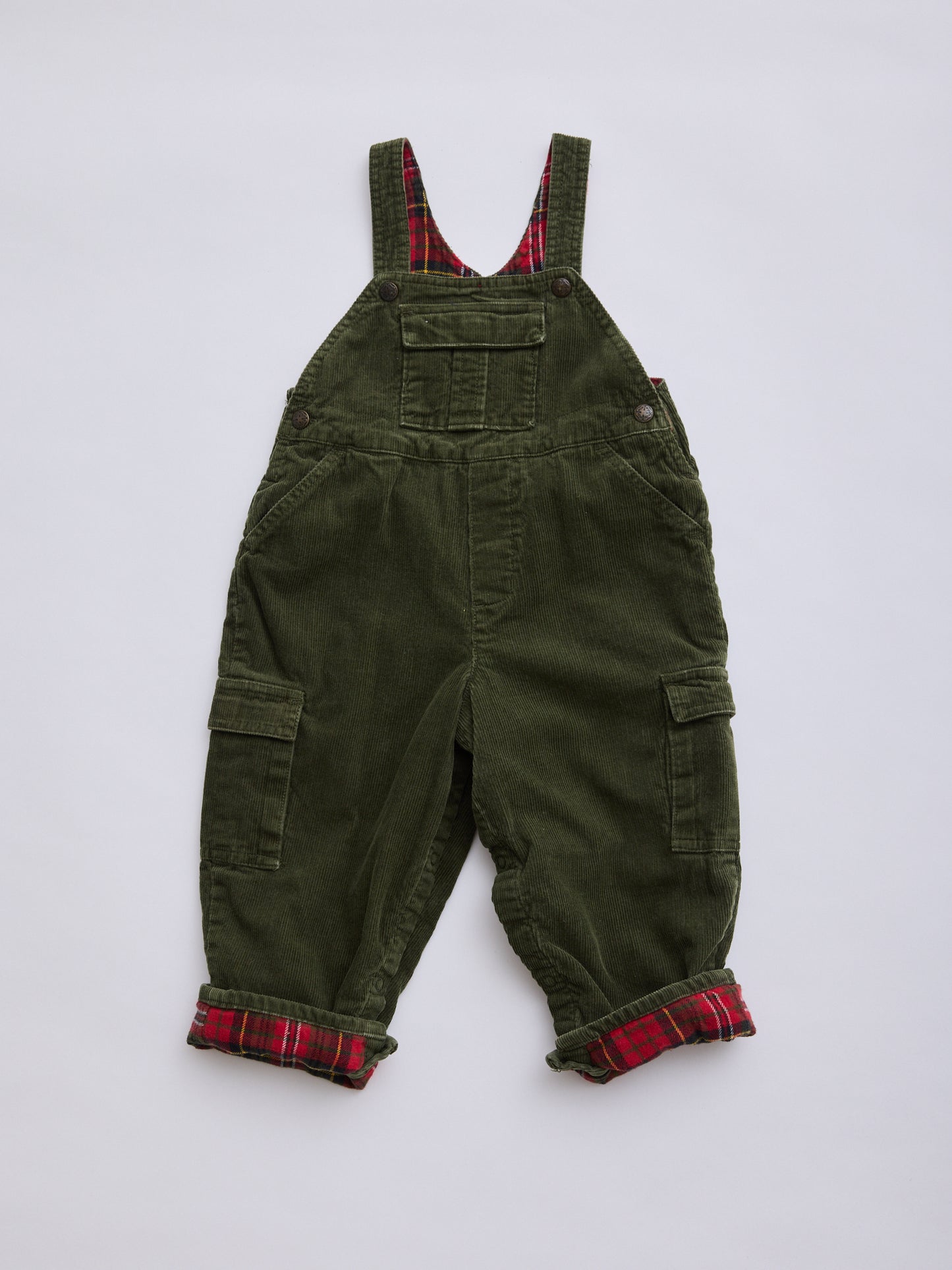 OshKosh Green Cord Dungarees // 2 Years