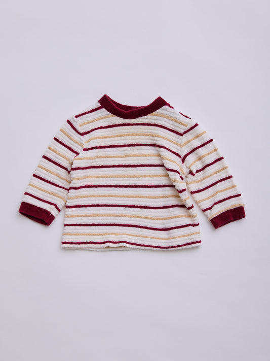 COLLEGIATE Maroon Stripe Top // 6-12 Months