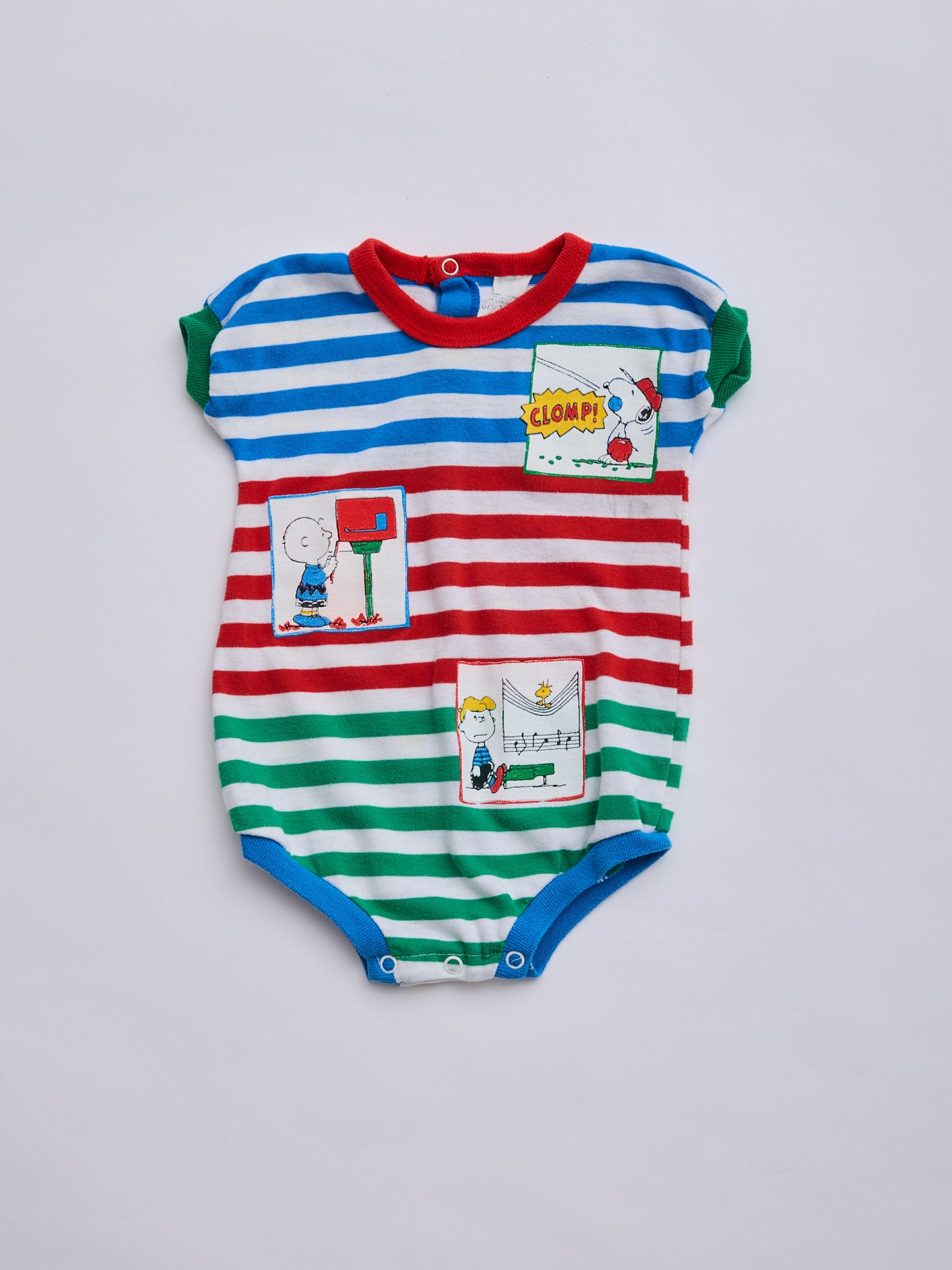 Snoopy Stripe Romper // 6 Months