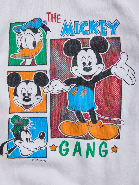 White Mickey Mouse Sweatshirt // 9-10 Years