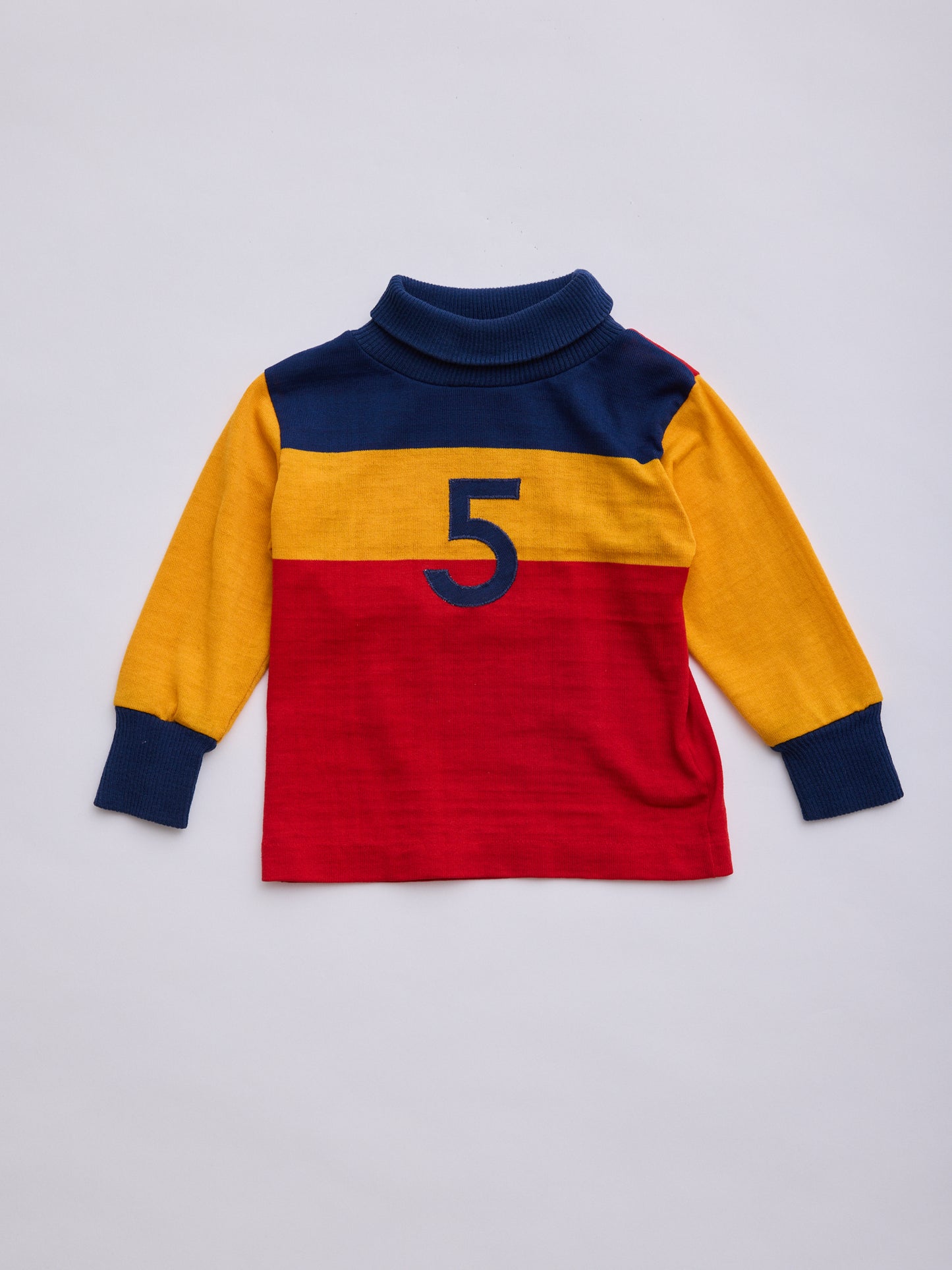 Number 5 Block Colour Roll Neck // 2 Years