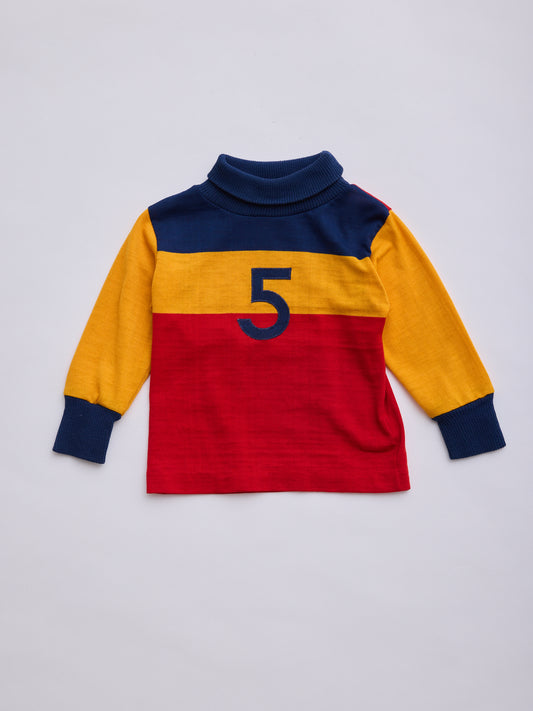 COLLEGIATE - Number 5 Block Colour Roll Neck // 2 Years