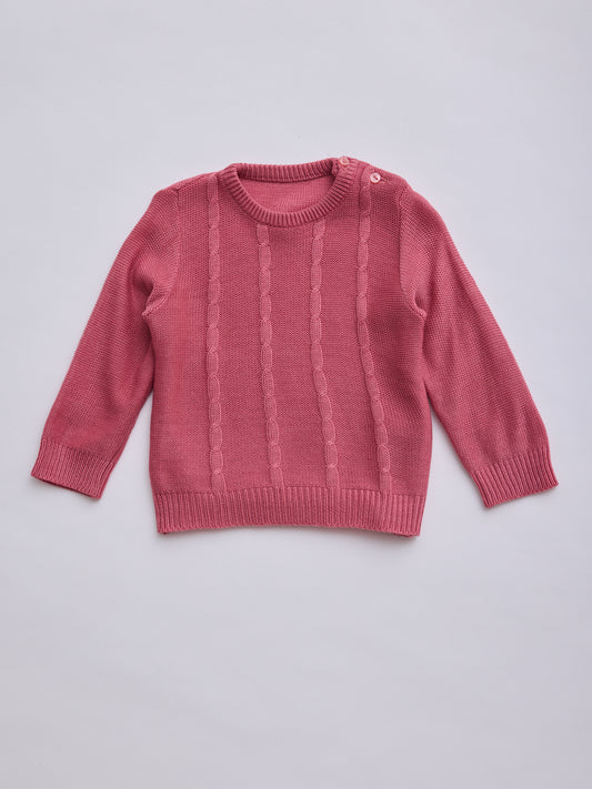 Pink Twist Knitted Jumper // 18-24 Months