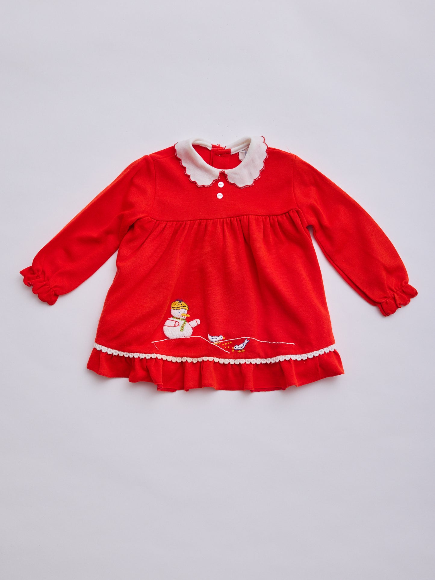 Snowman Red Dress // 12 Months