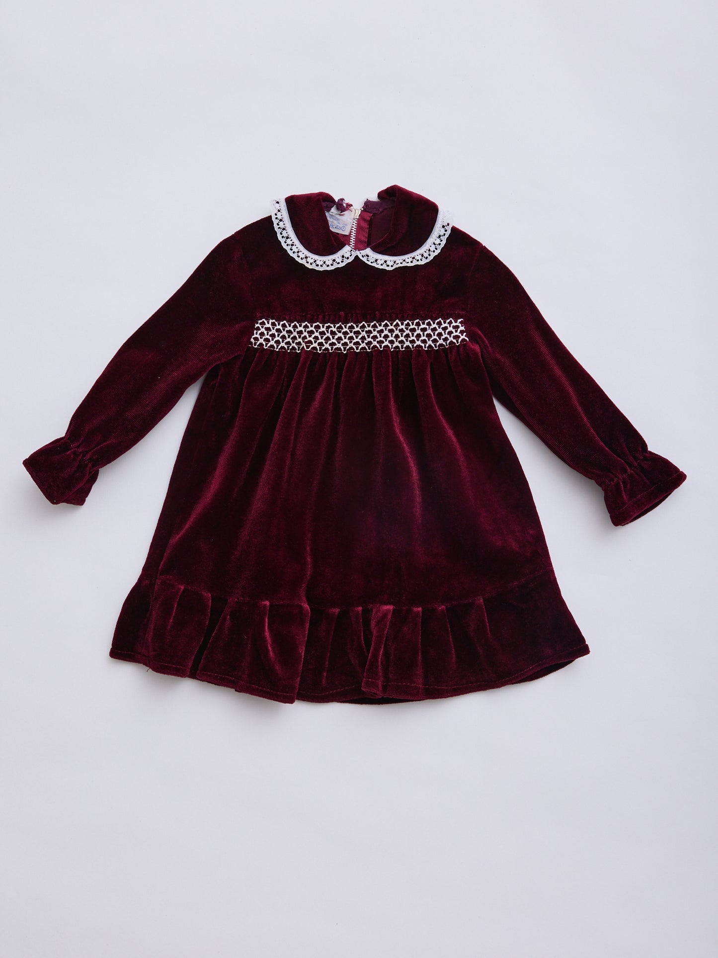 Velvet Maroon Party Dress // 12-18 Months