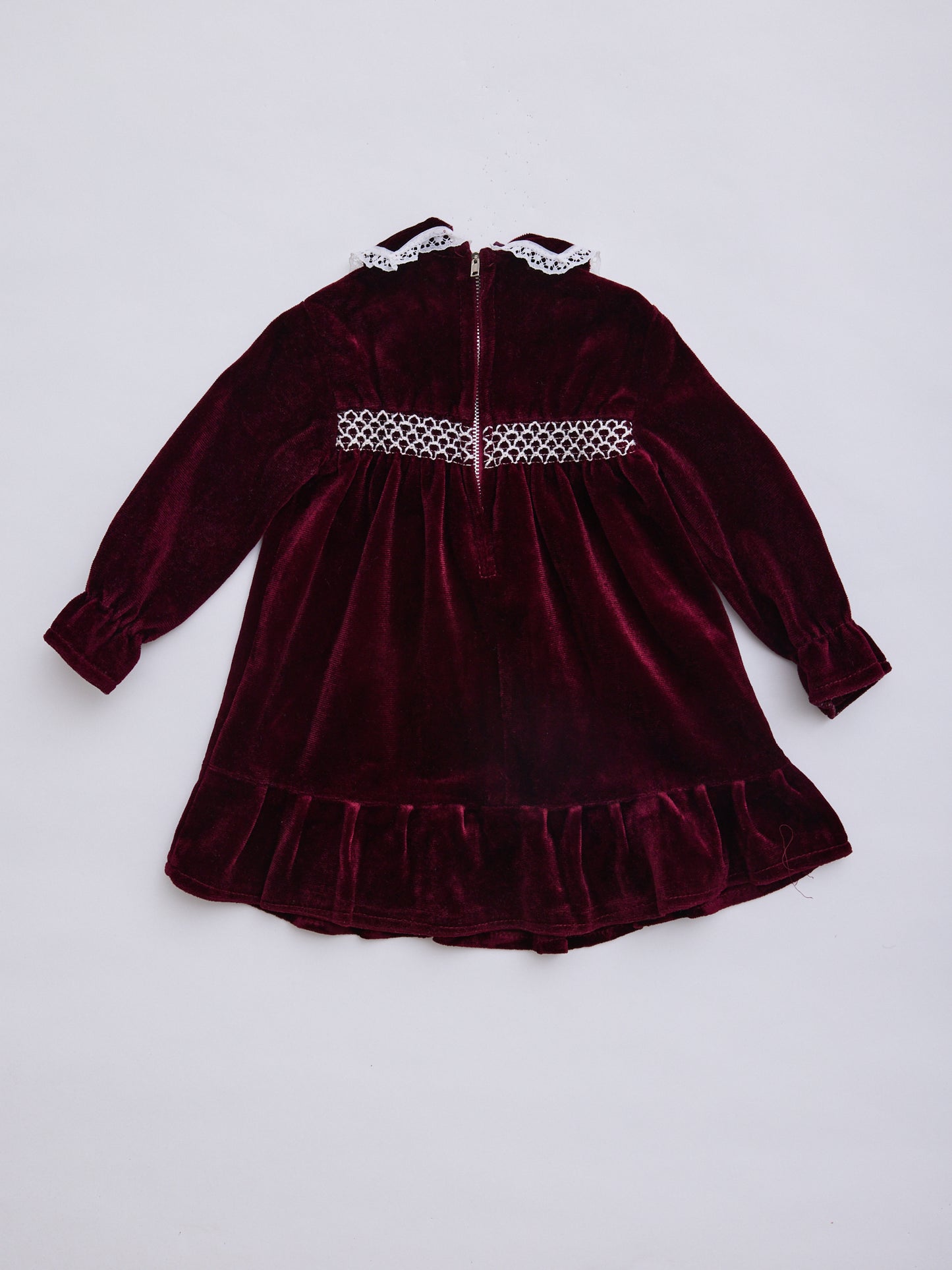 Velvet Maroon Party Dress // 12-18 Months