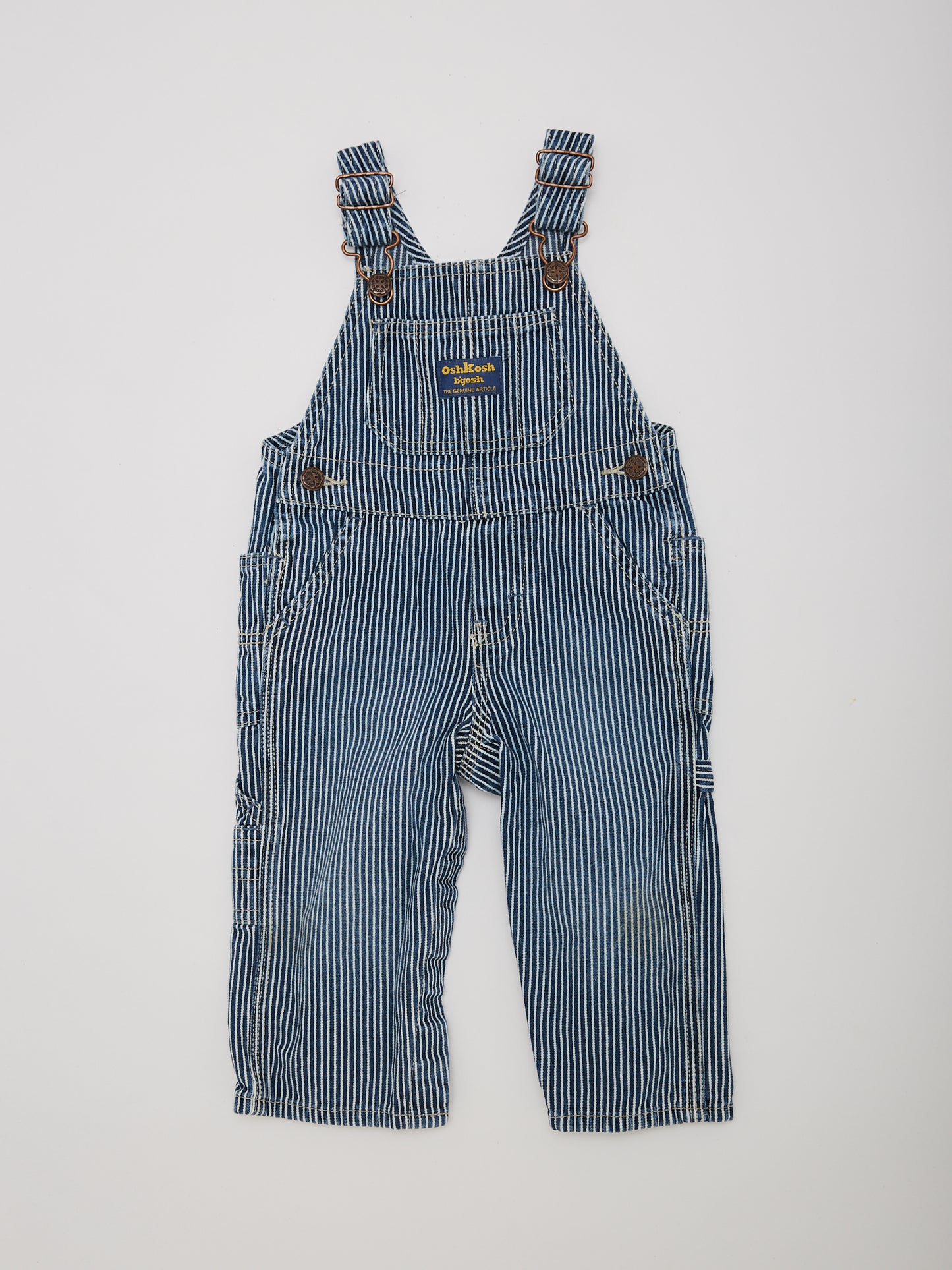 Denim Stripe OshKosh Dungarees // 12 Months