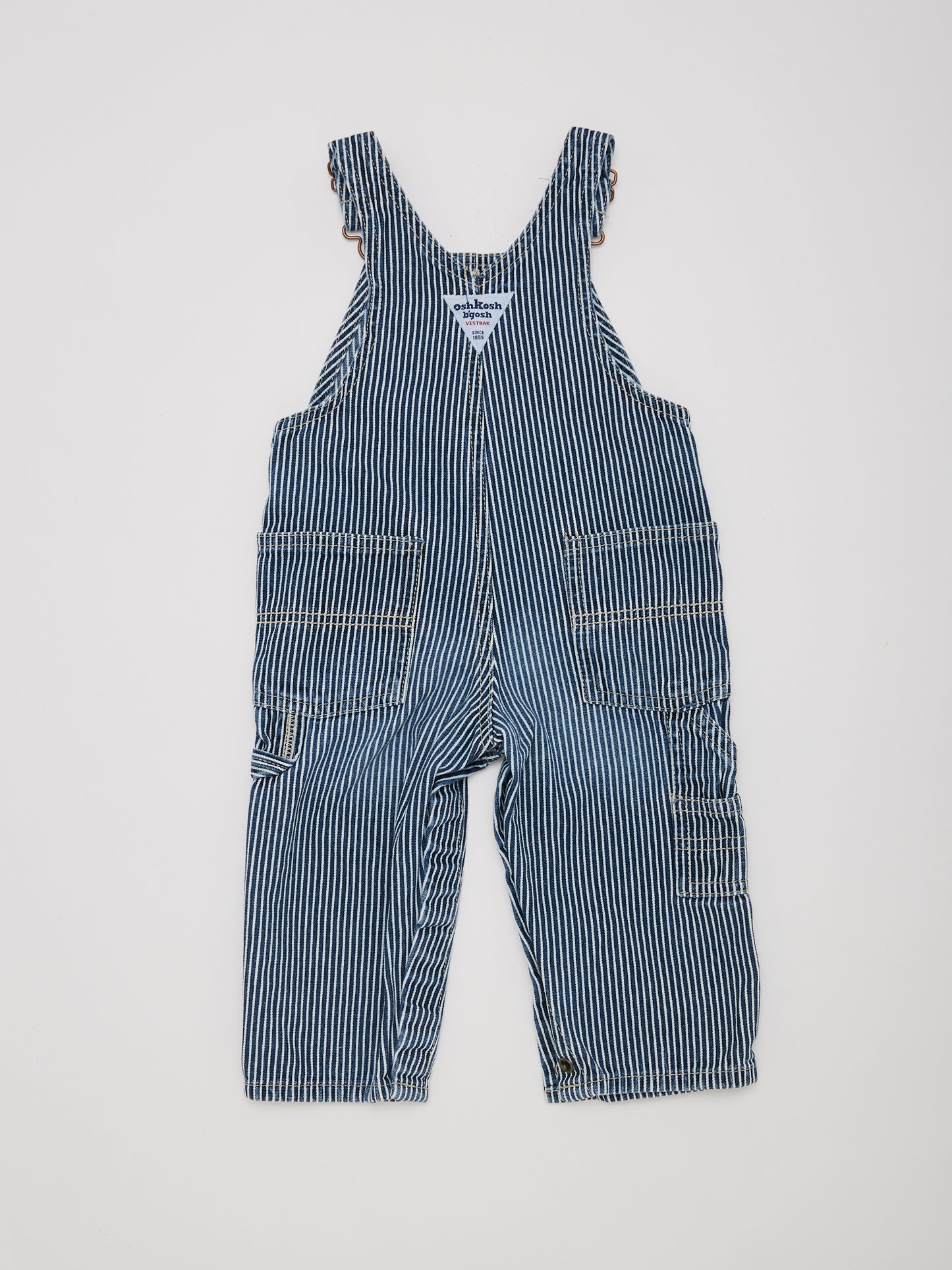 Denim Stripe OshKosh Dungarees // 12 Months