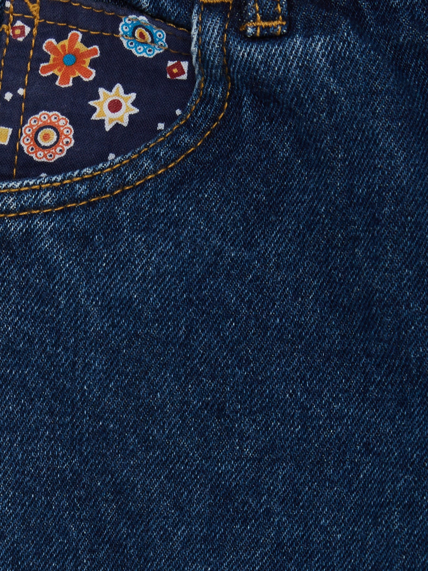 Floral Detail Denim Cargo // 12-18 Months