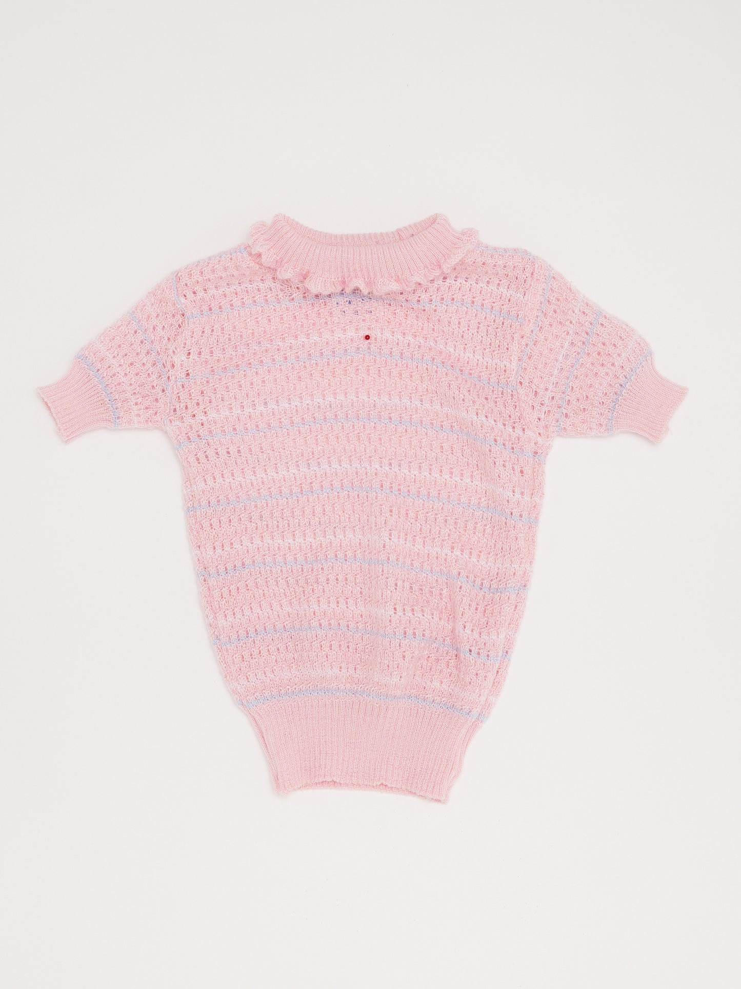 Crochet Pink Frill Neck Top // 18 Months