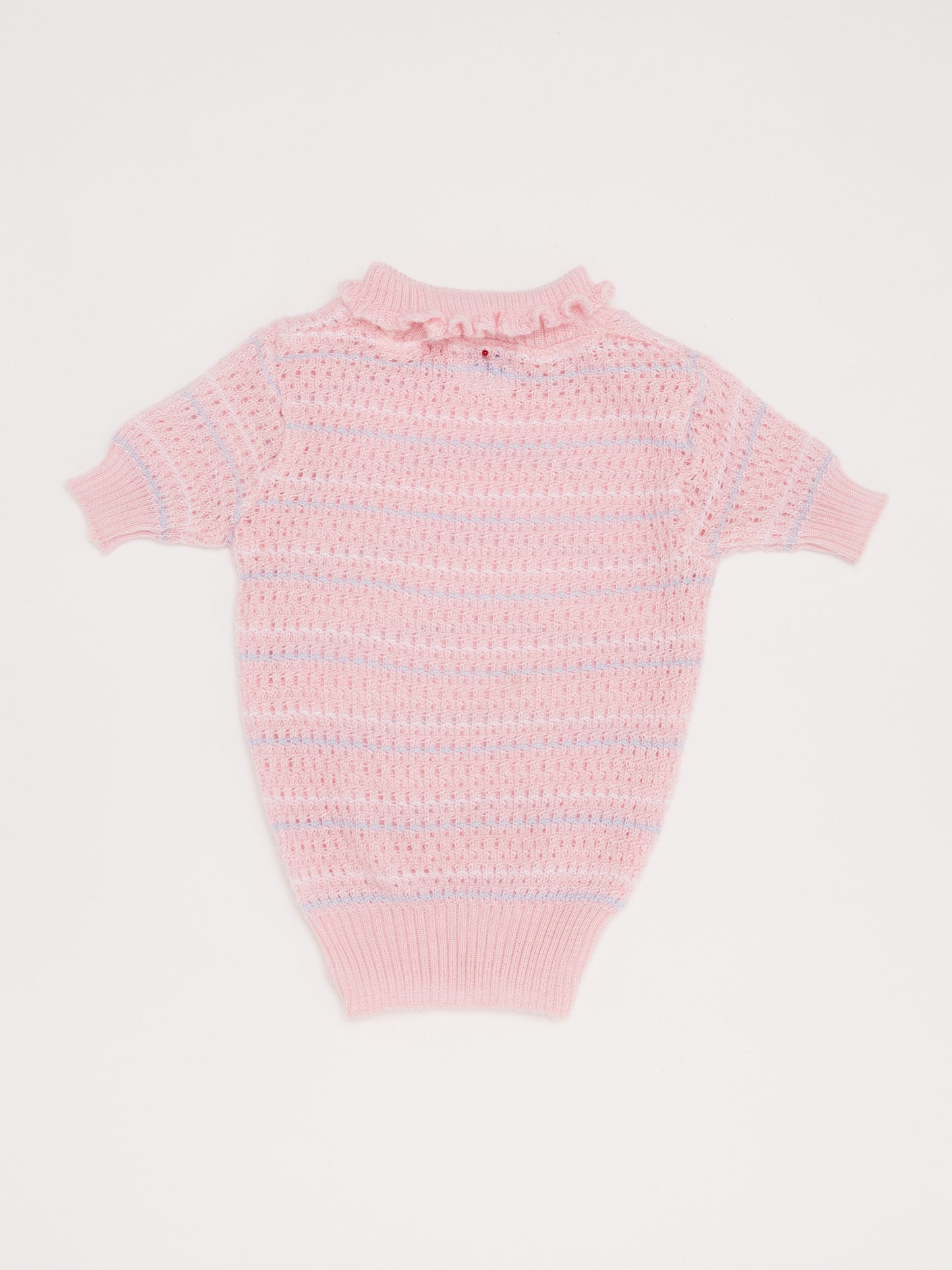 Crochet Pink Frill Neck Top // 18 Months