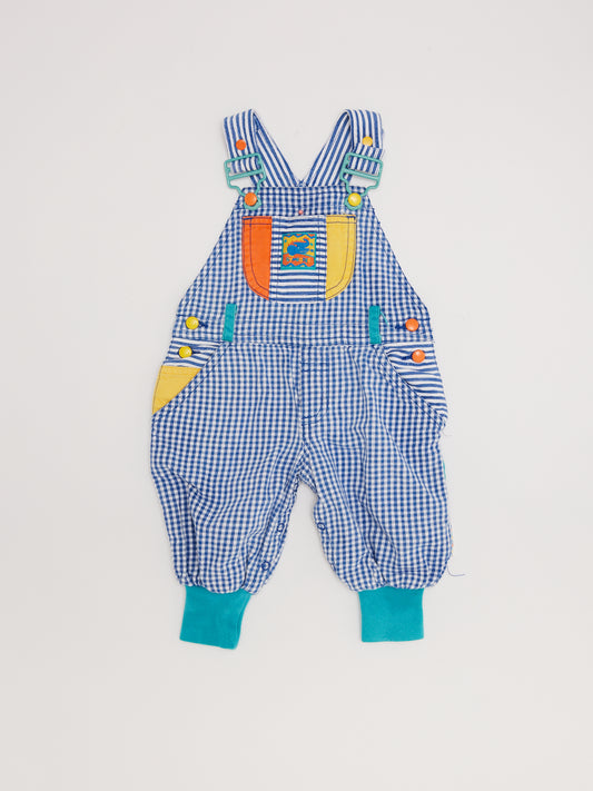 Gingham Blue Check Dungarees // 3 Months