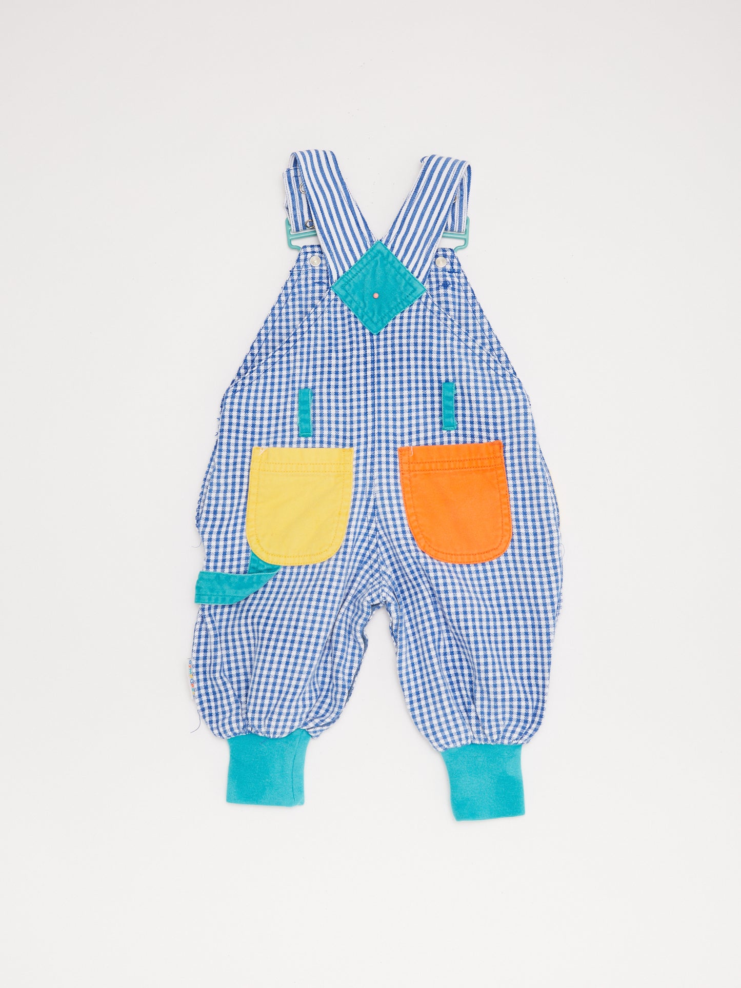 Gingham Blue Check Dungarees // 3 Months