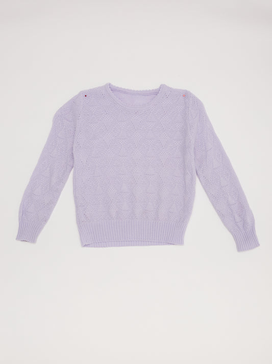 Diamond Knit Lilac Jumper // 3-4 Years