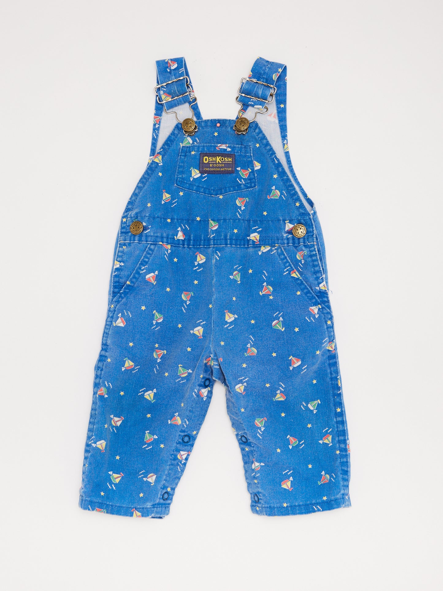 OshKosh Blue Boat Dungarees // 6-9 Months