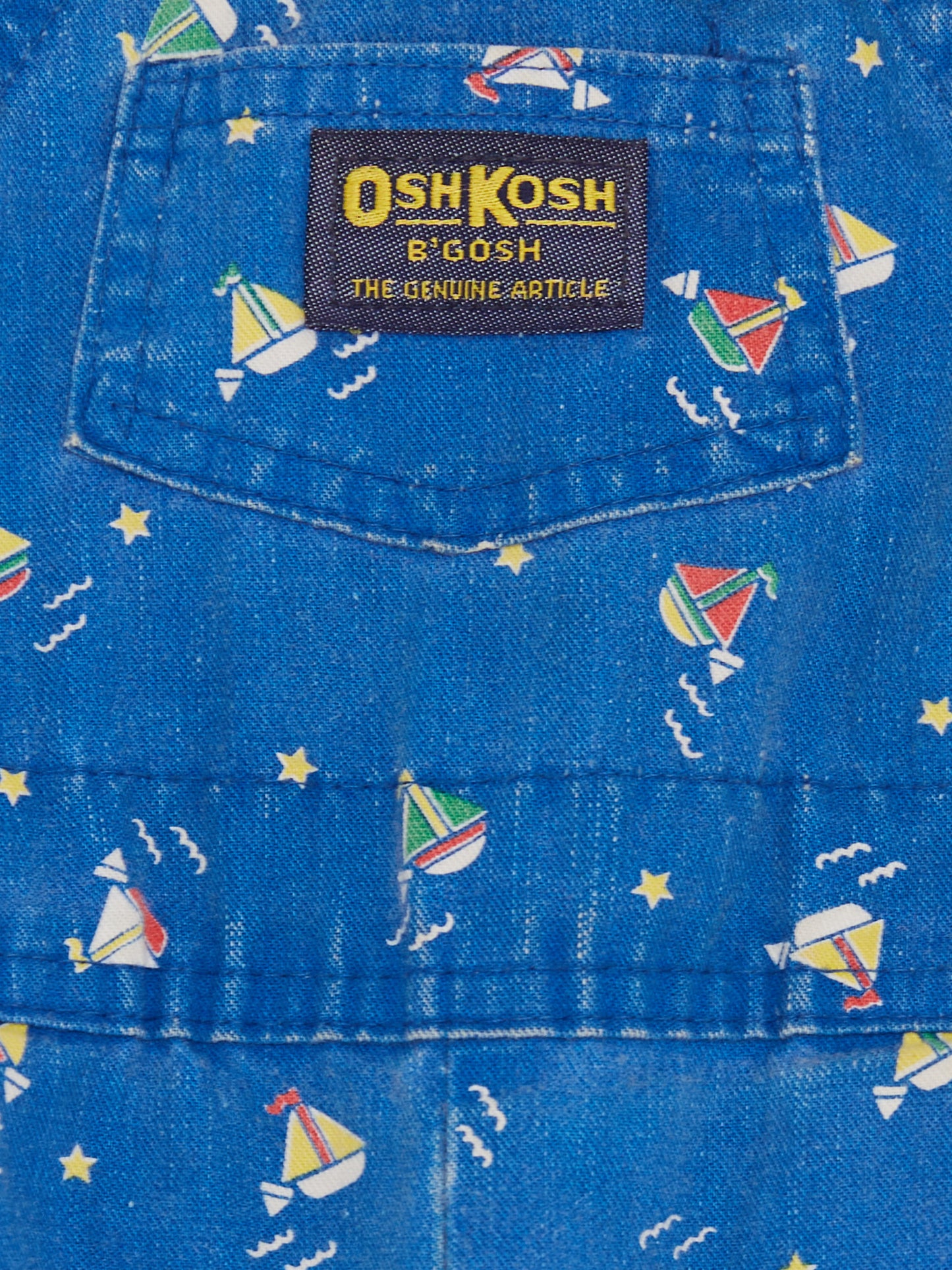 OshKosh Blue Boat Dungarees // 6-9 Months