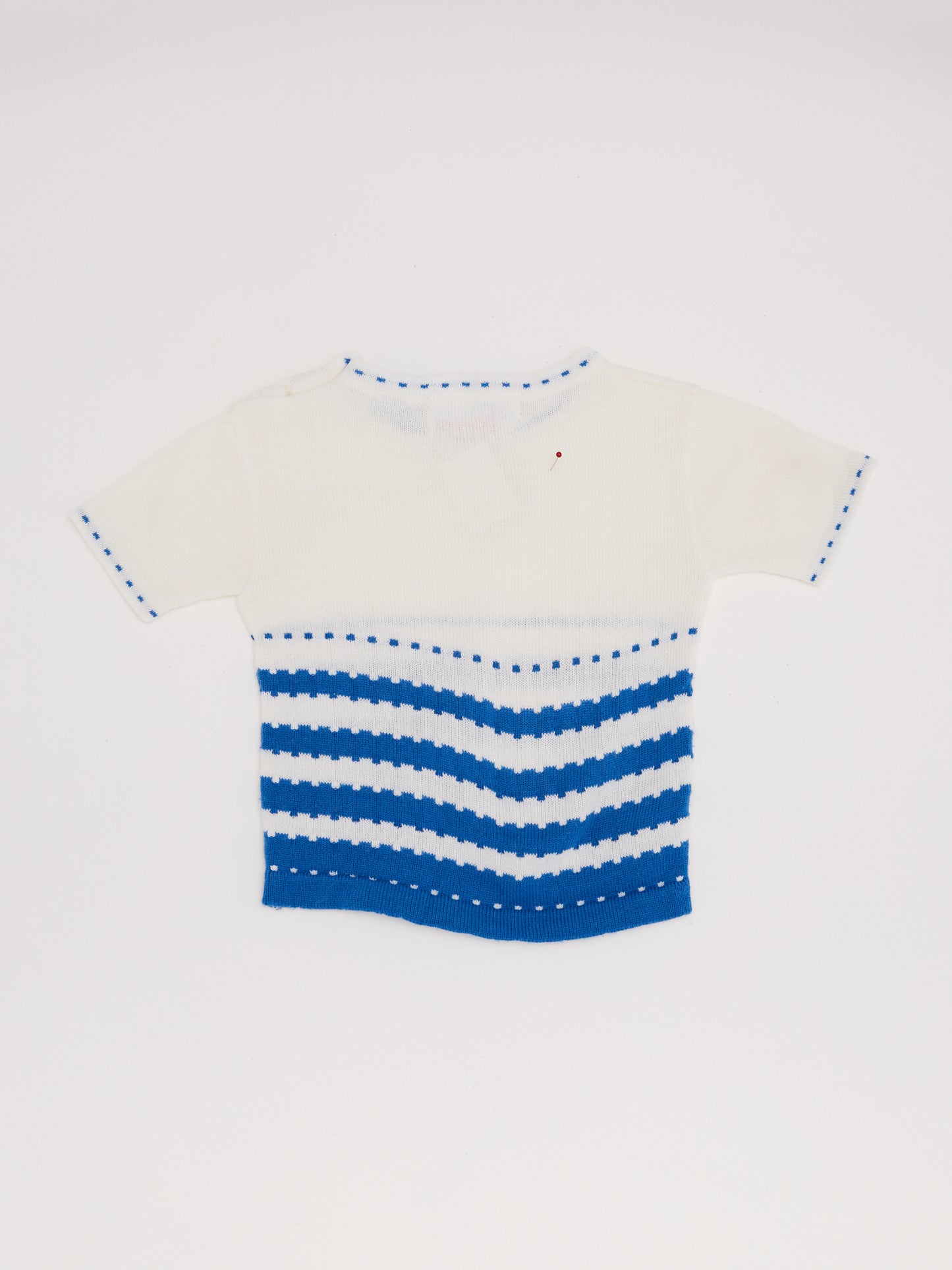 Knitted White Stripe T-shirt // 12 Months