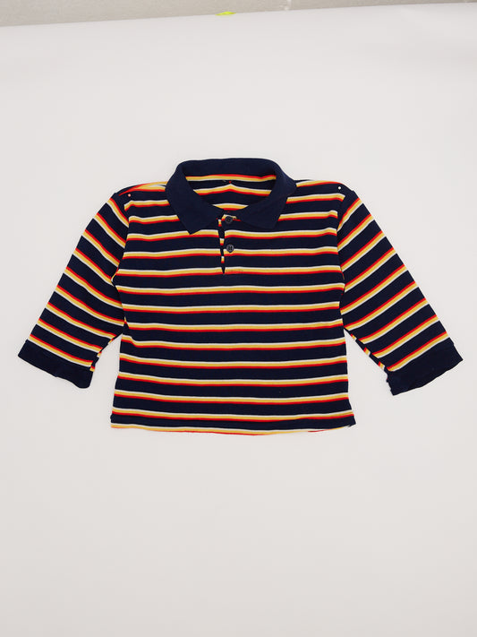 COLLEGIATE Navy Multi Stripe Long Sleeve Top // 3 Years