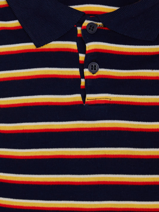 COLLEGIATE Navy Multi Stripe Long Sleeve Top // 3 Years