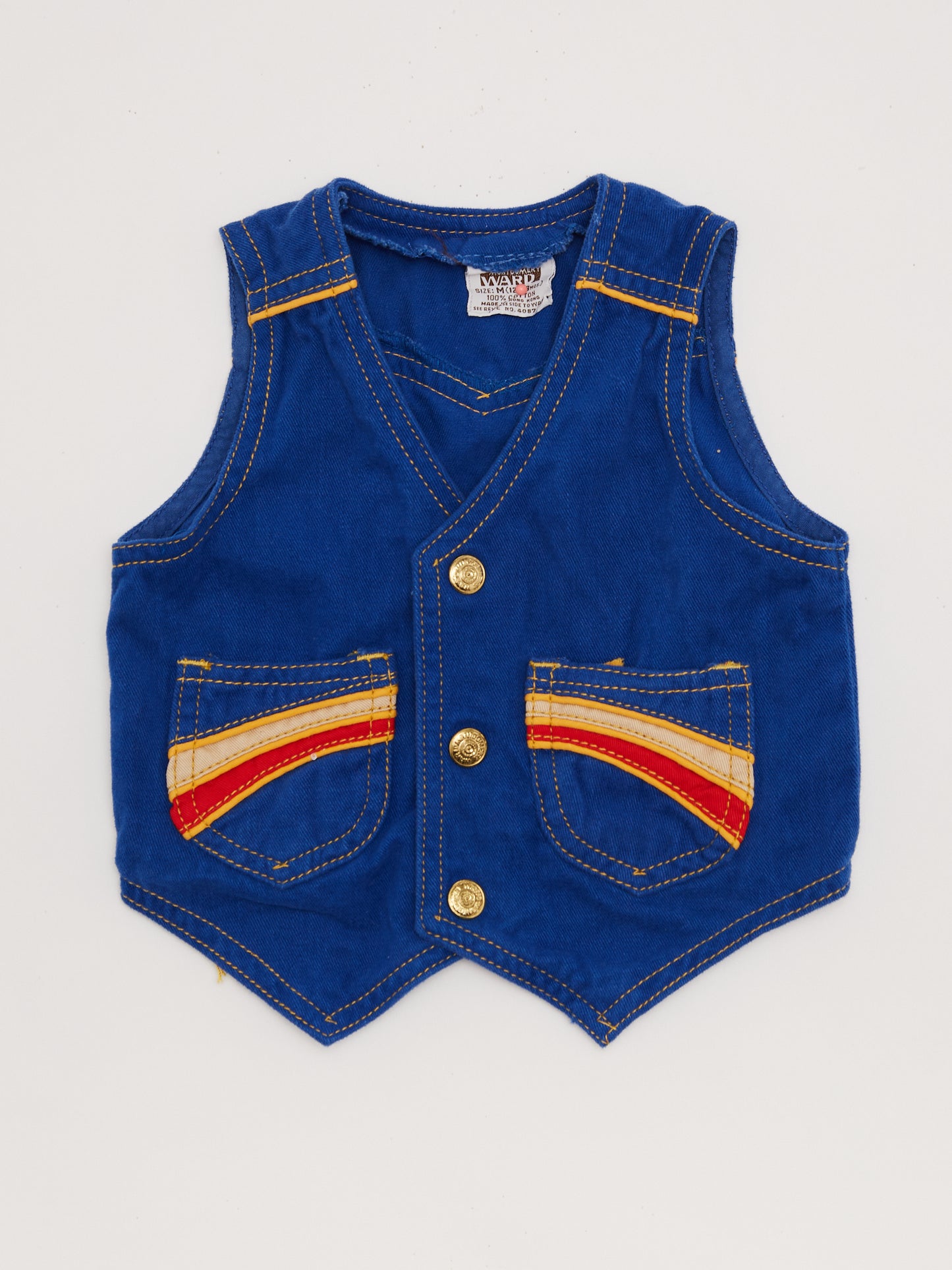 Blue Waistcoat With Contrast Pocket // 12-18 Months