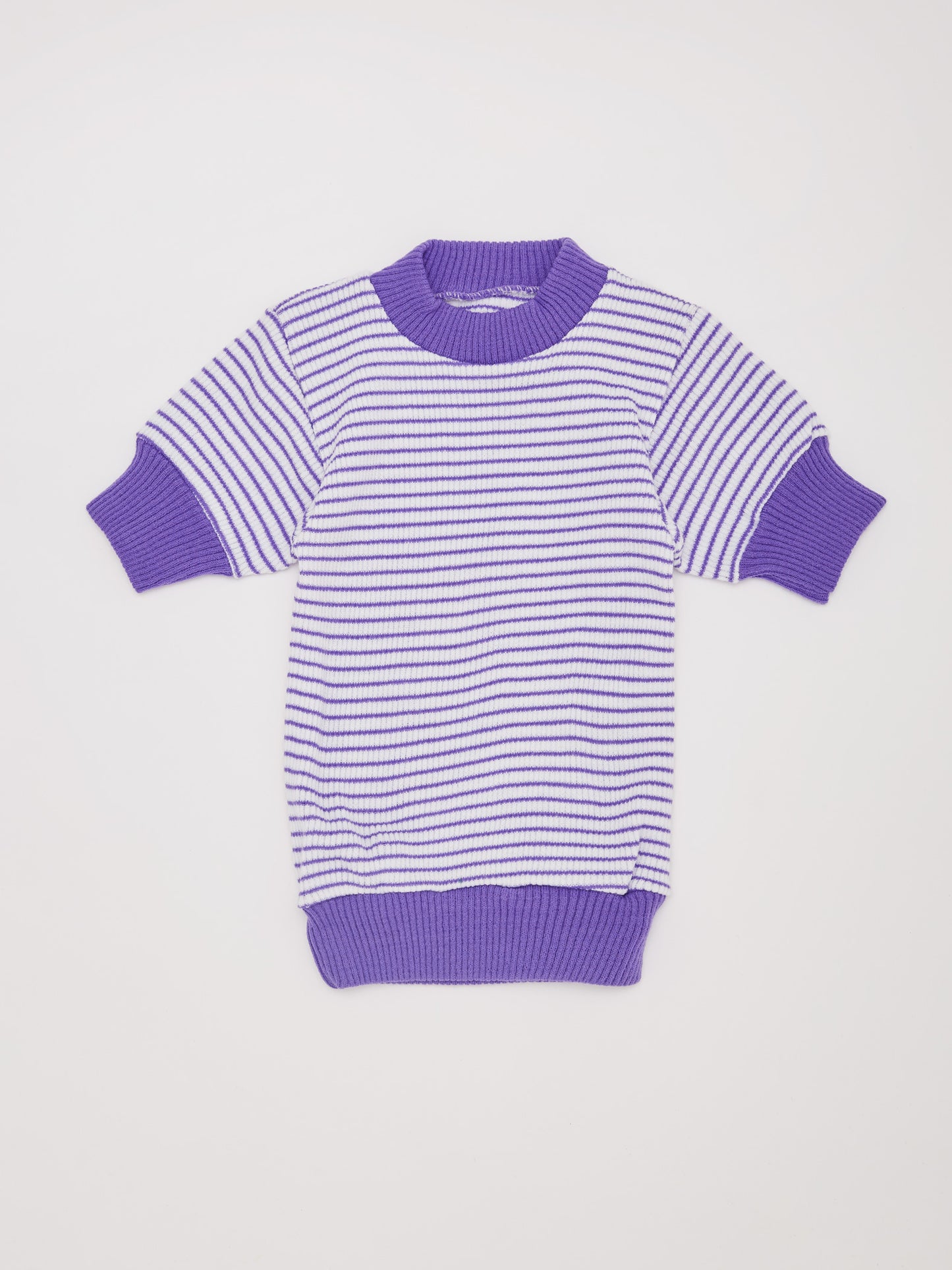 White & Purple Stripe Roll Neck // 2 Years