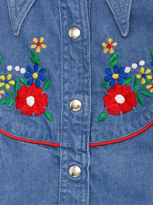 Floral Embroidered Denim Shirt // 10 Years