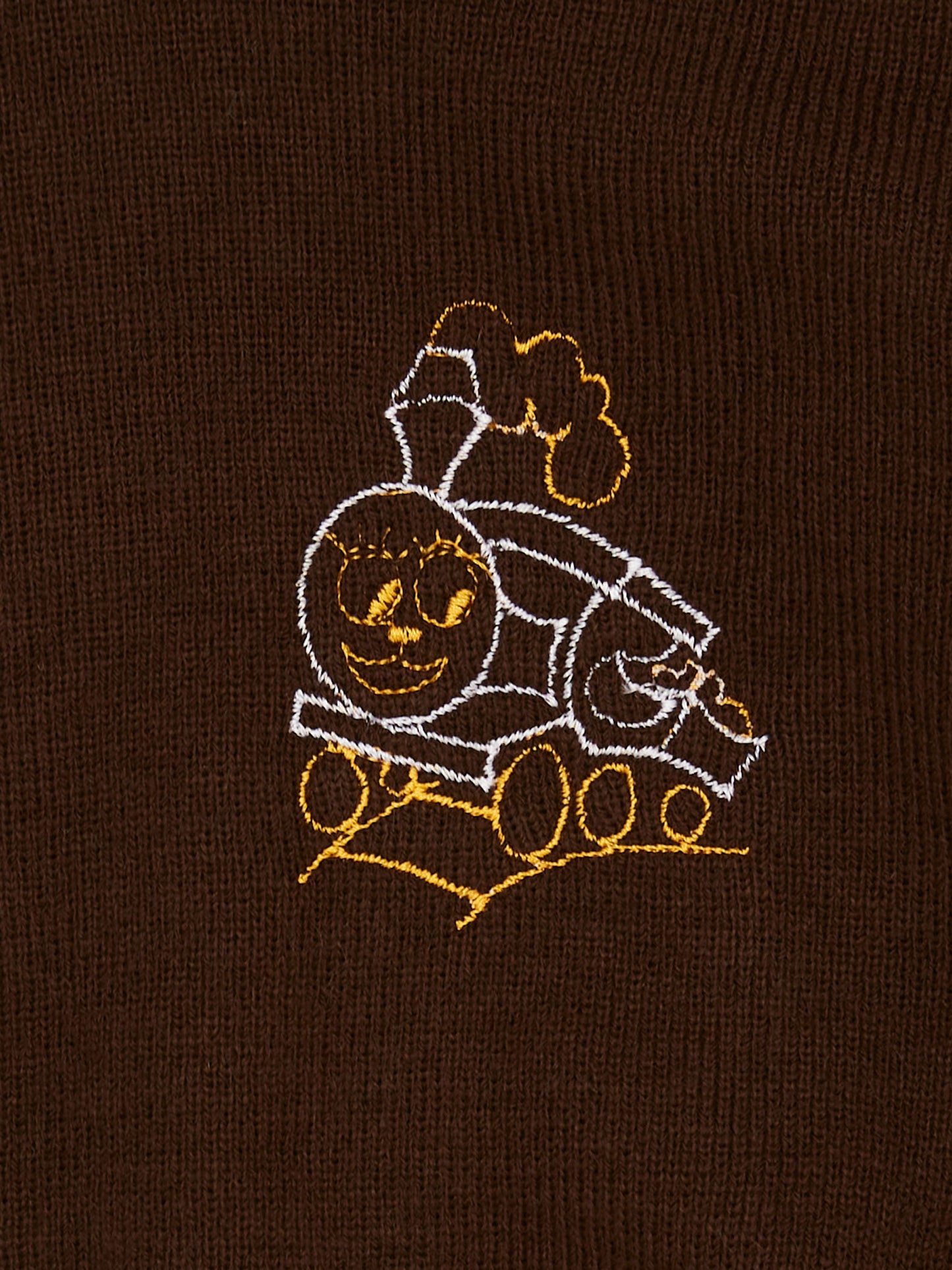 Train Embroidery Brown Knitted Jumper // 12-18 Months