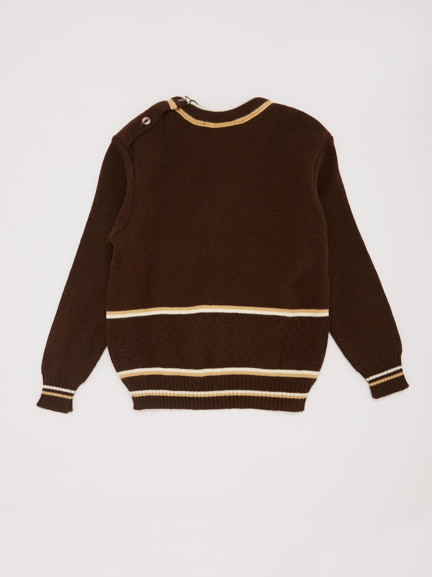 Train Embroidery Brown Knitted Jumper // 12-18 Months