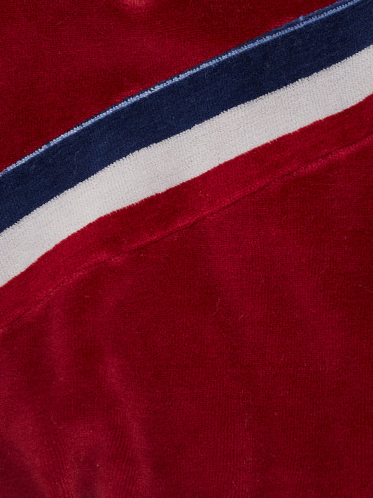 COLLEGIATE Diagonal Stripe Velour Maroon Sweater // 6-12 Months