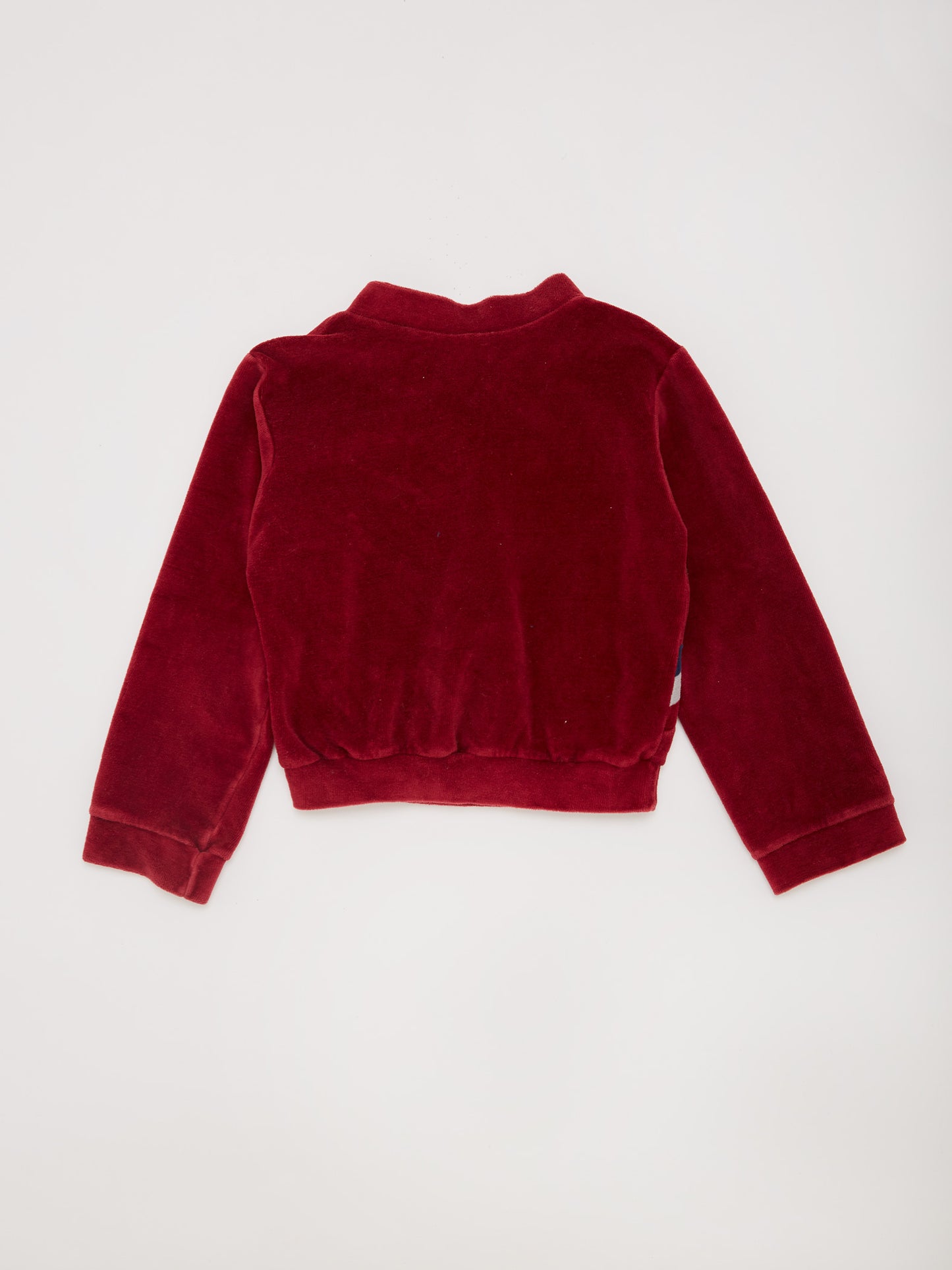 COLLEGIATE Diagonal Stripe Velour Maroon Sweater // 6-12 Months