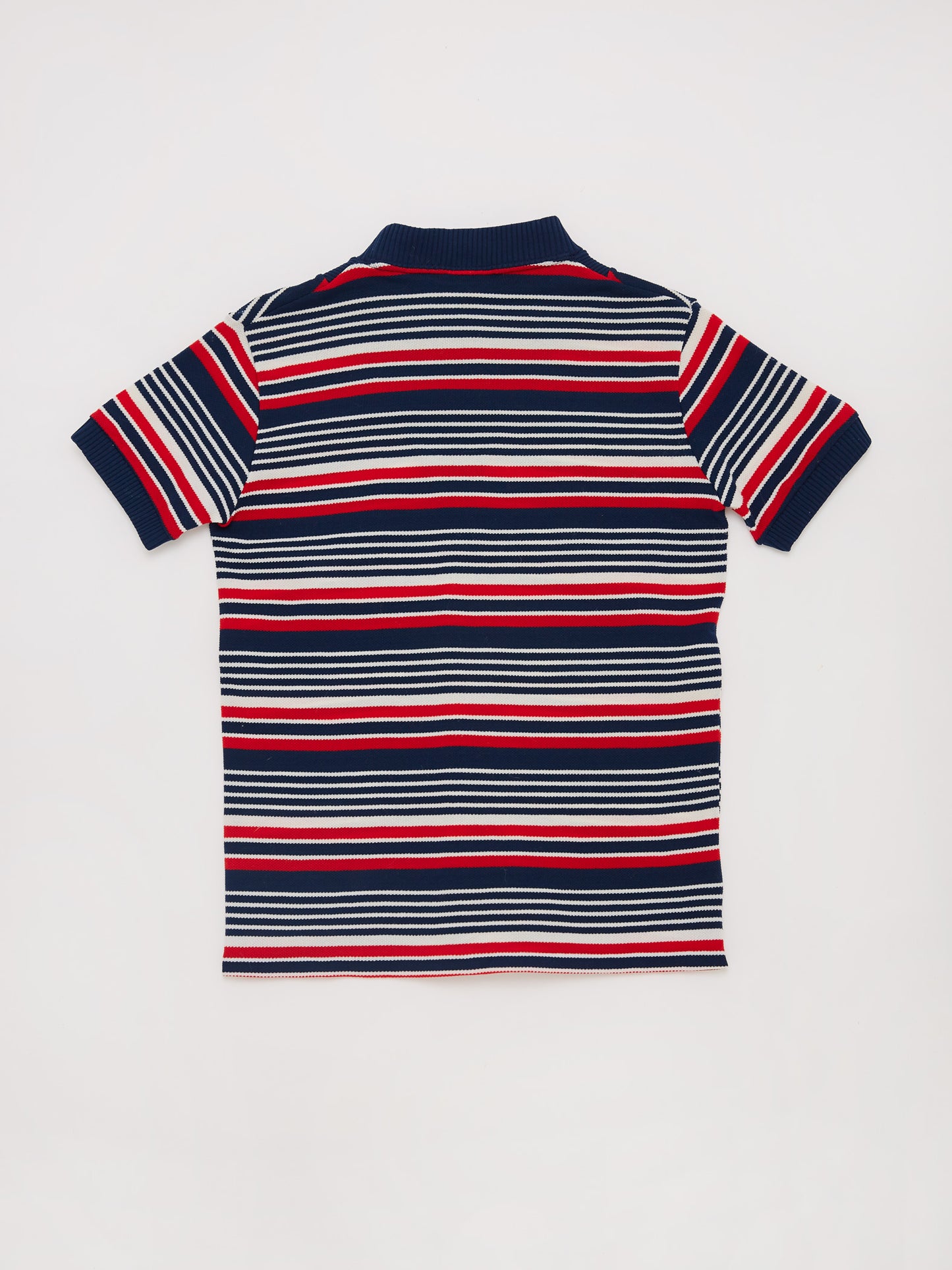 Stripe Navy & Red Roll Neck T-Shirt // 9 Years