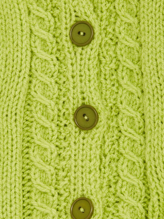 Lime Green Knitted Cardigan // 6-12 Months