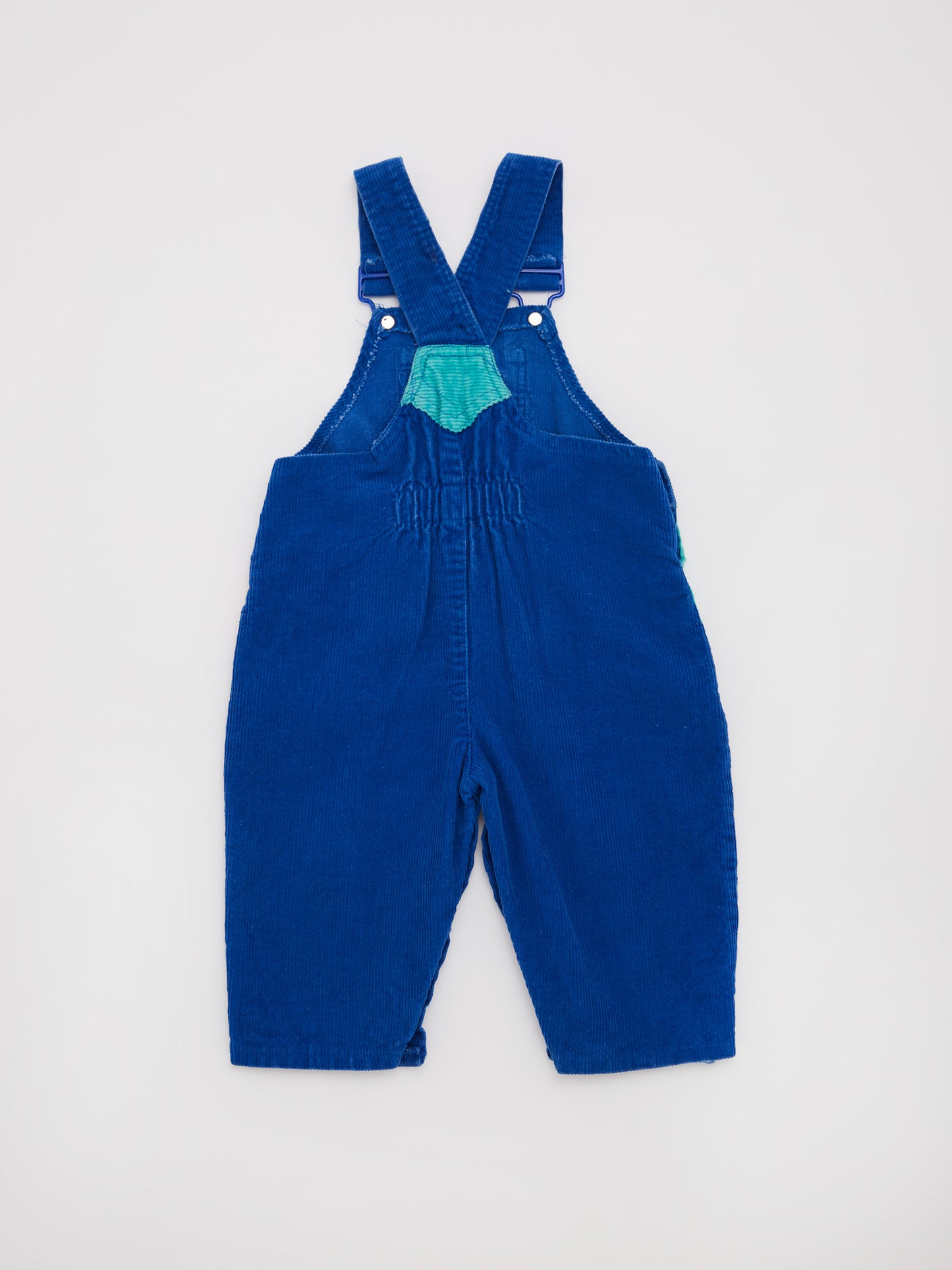 Colour Block Blue Cord Dungarees // 12 Months