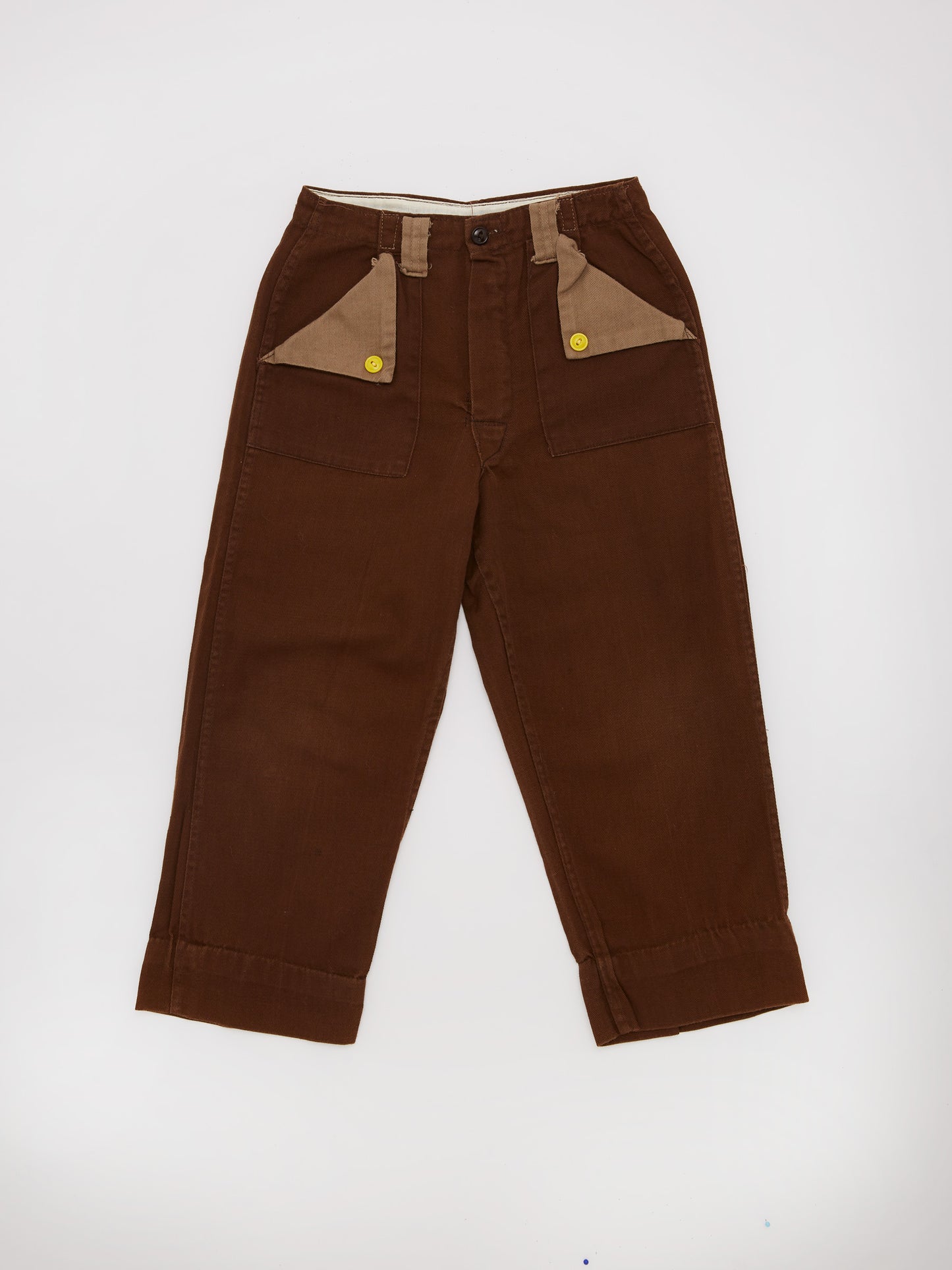 Contrast Pocket Brown Trouser // 6-7 Years