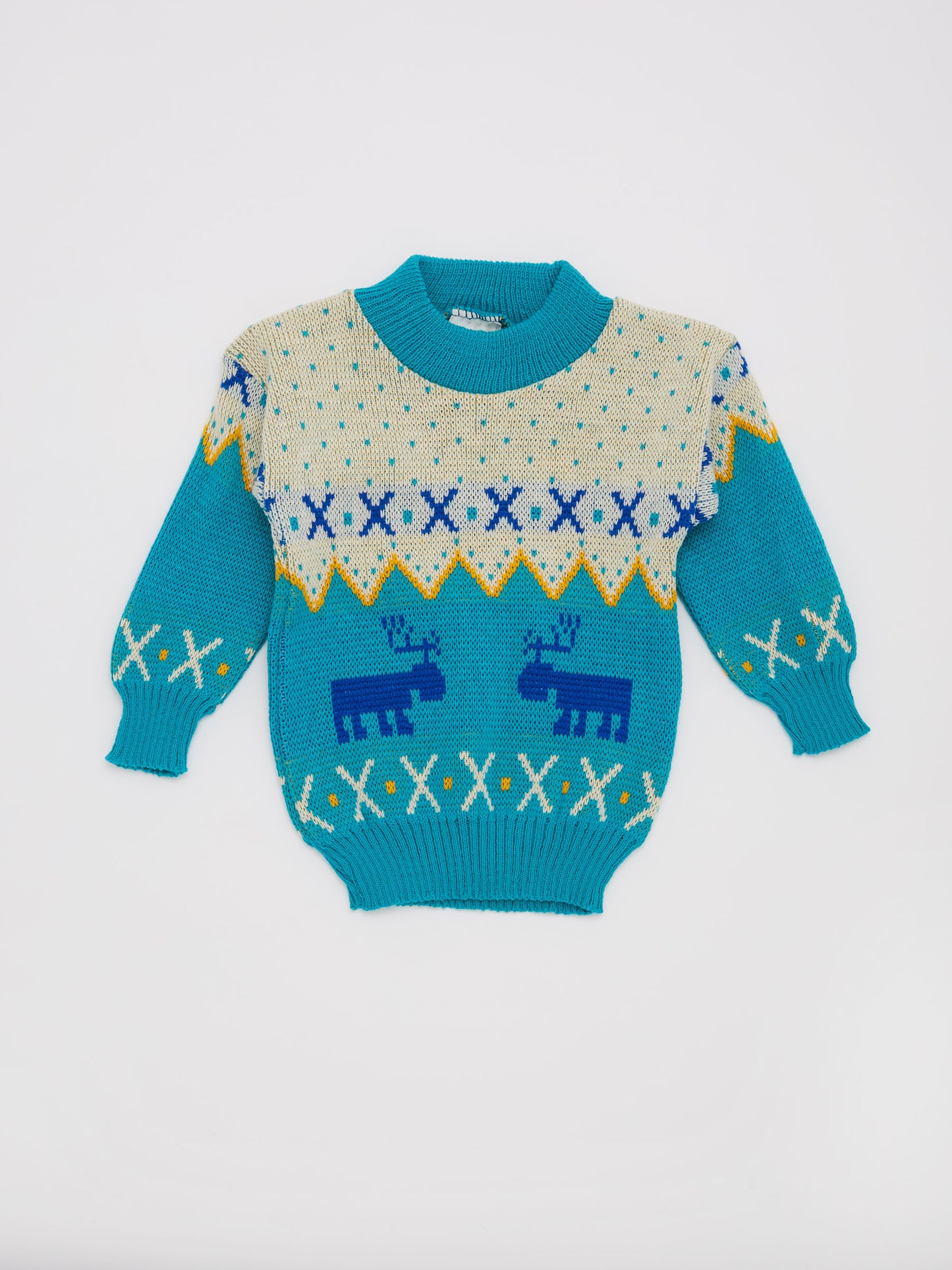 Reindeer Snow Blue Knit Jumper // 2 Years