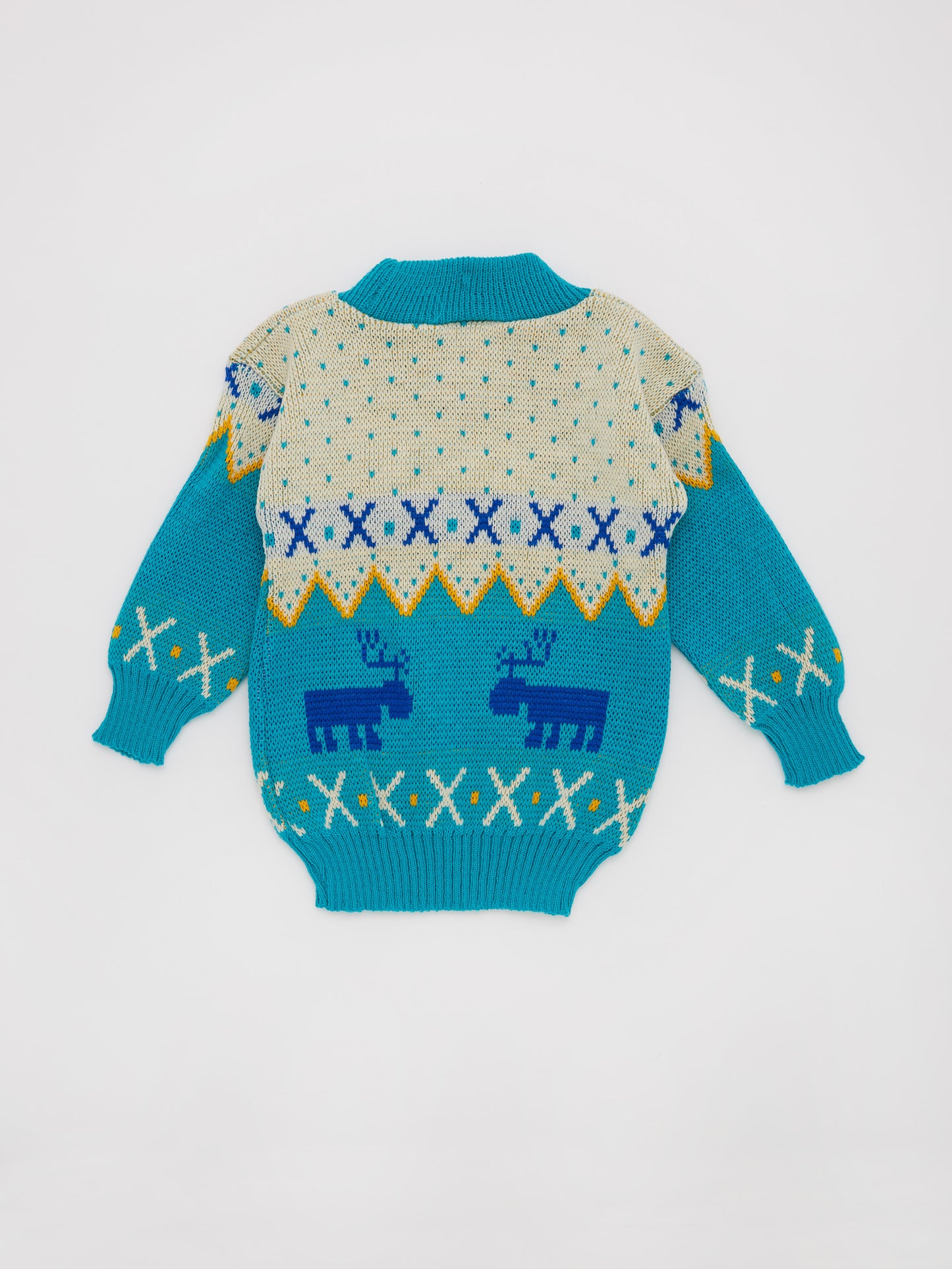 Reindeer Snow Blue Knit Jumper // 2 Years