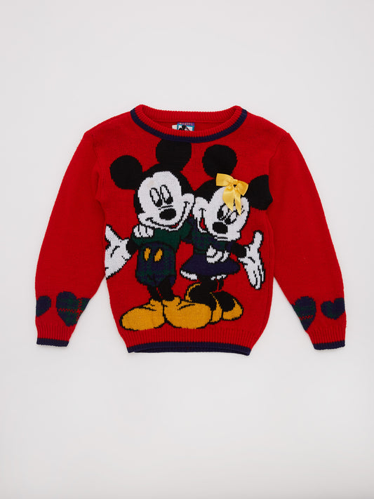 Mickey Mouse Red Knitted Jumper // 6 Years