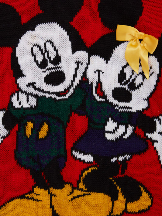 Mickey Mouse Red Knitted Jumper // 6 Years