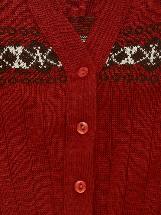 Fairisle Brick Red Cardigan // 3 Years