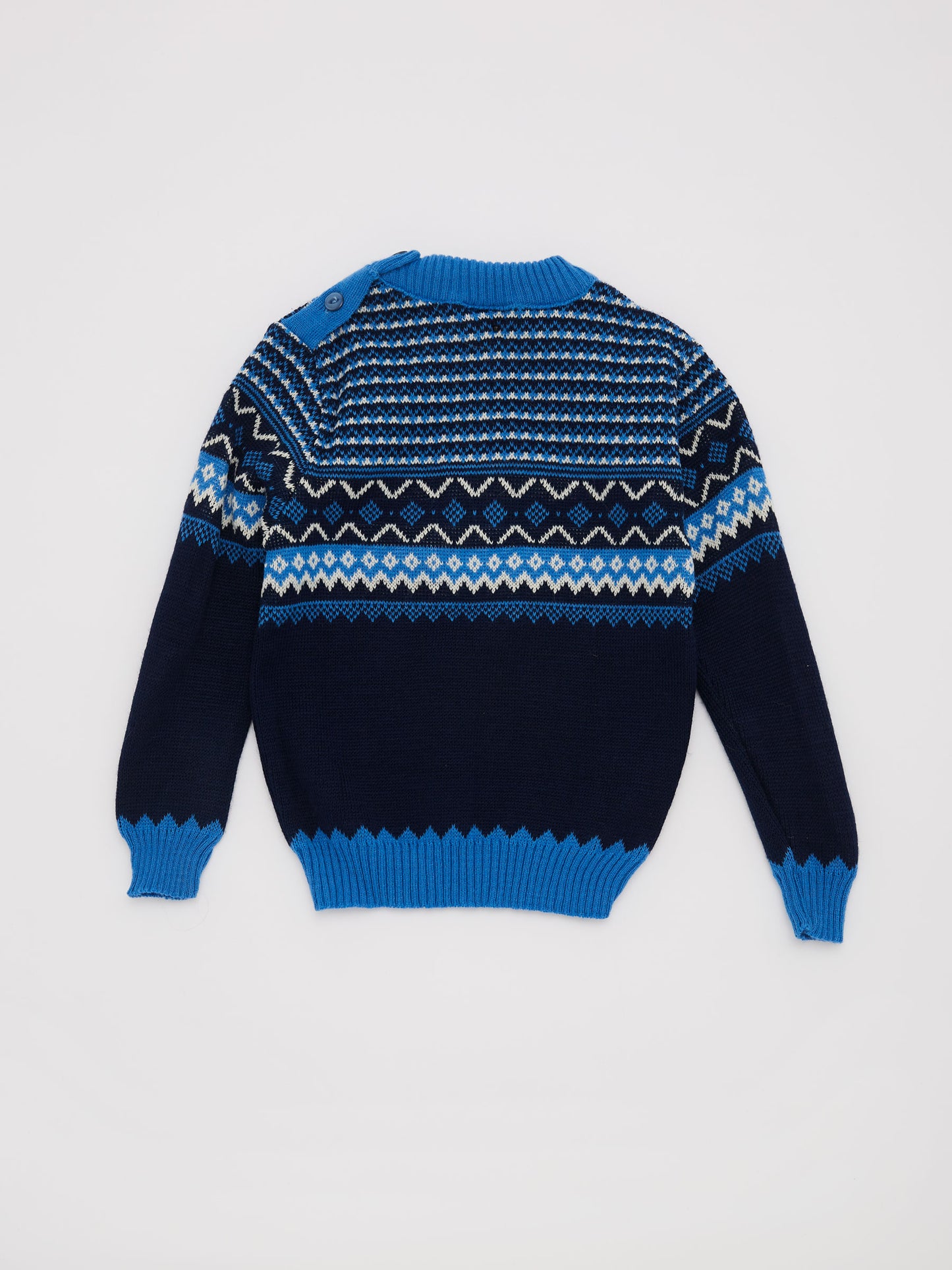 Multi Blue Fairisle Knit Christmas Jumper // 3 Years