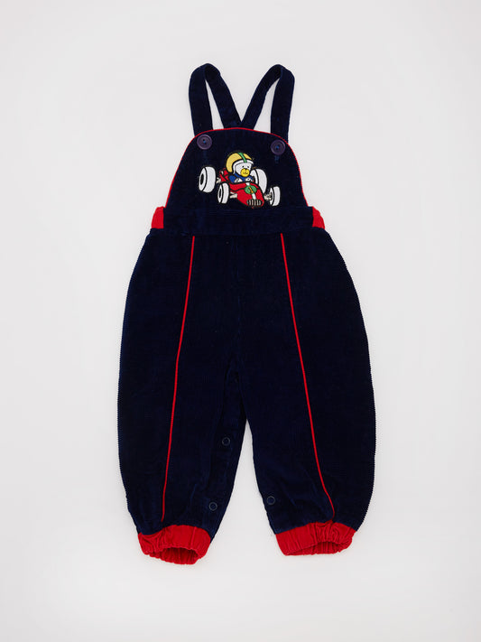 Racing Car Navy Dungarees // 12 Months