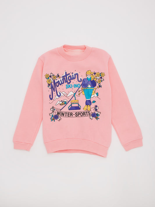 Mountain Ski-ing Pink Sweater // 7-8 Years
