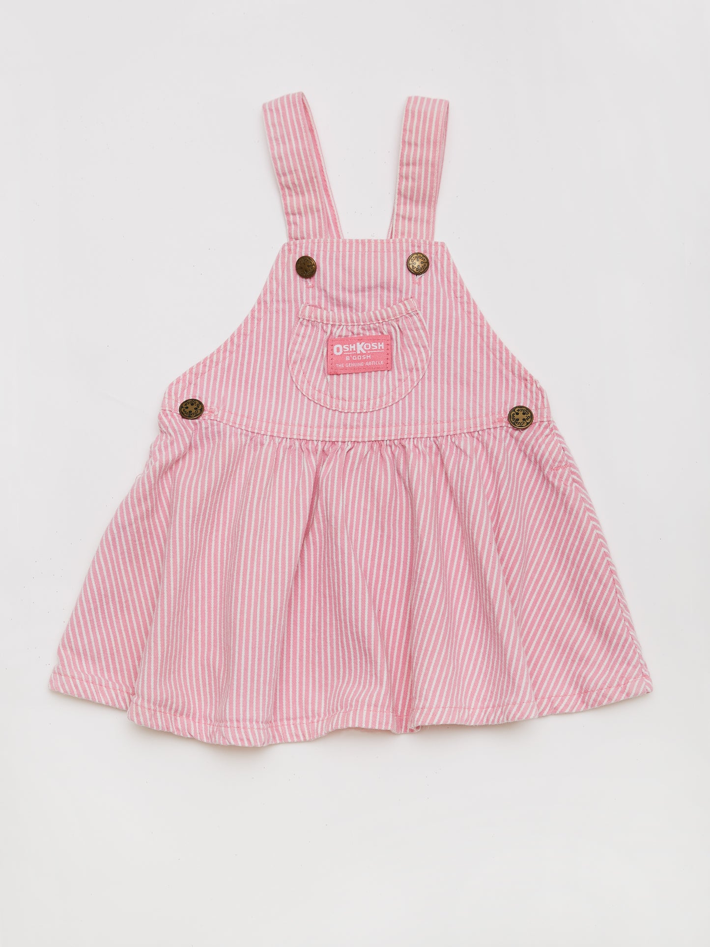 OshKosh Pink Stripe Pinafore Dress // 18 Months