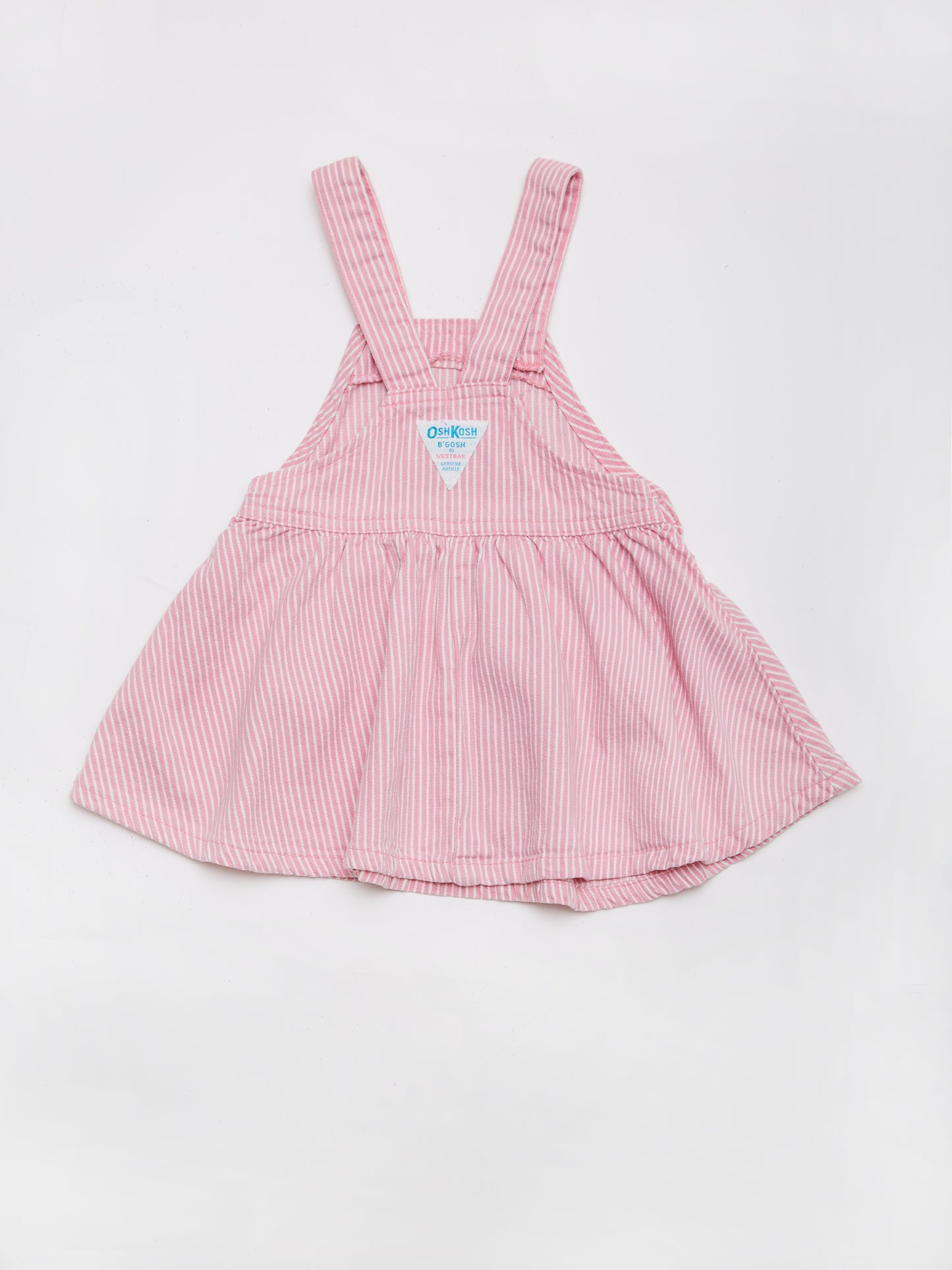 OshKosh Pink Stripe Pinafore Dress // 18 Months