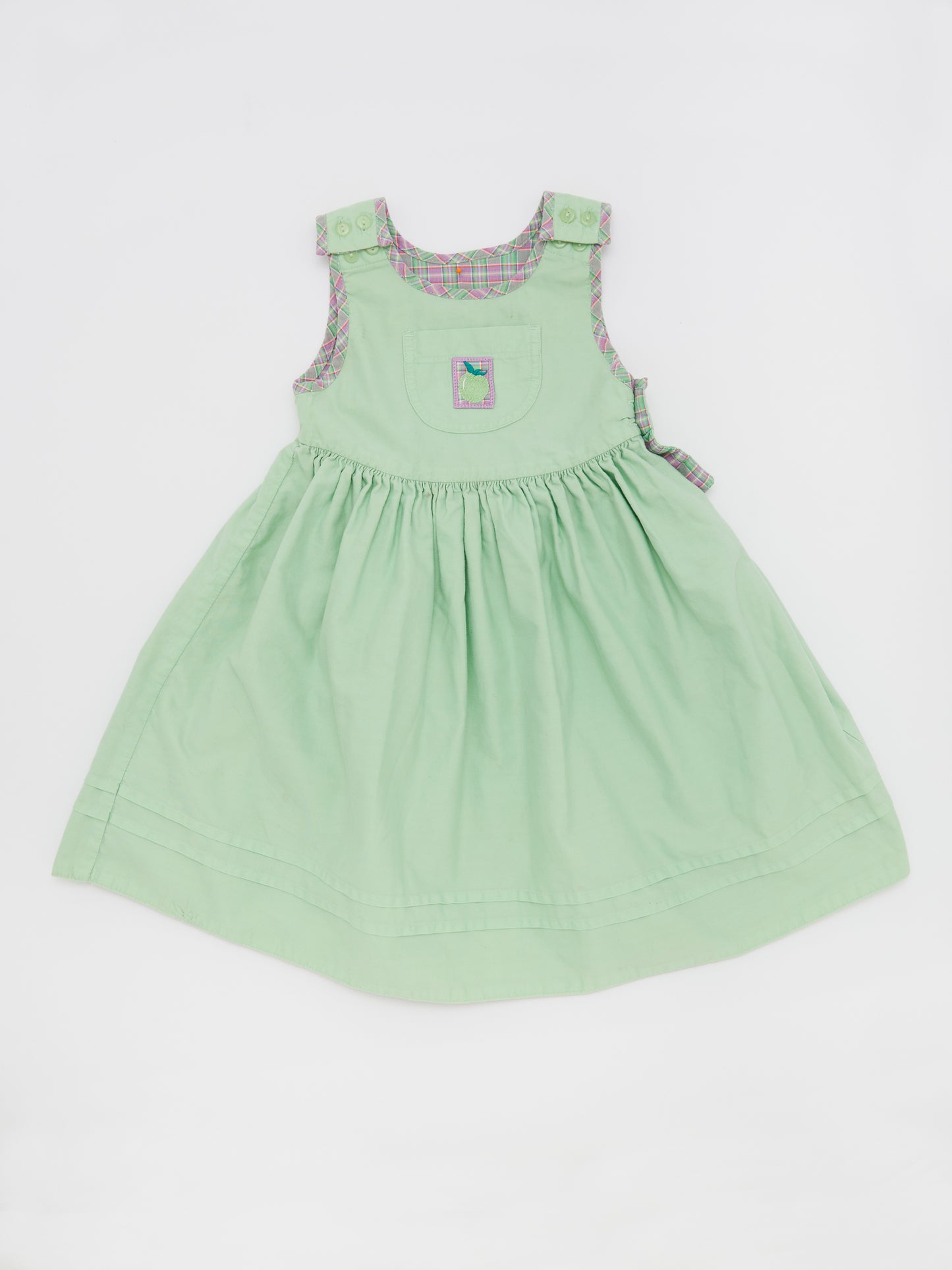 Purple & Green Checked Reversible Dress // 2-3 Years