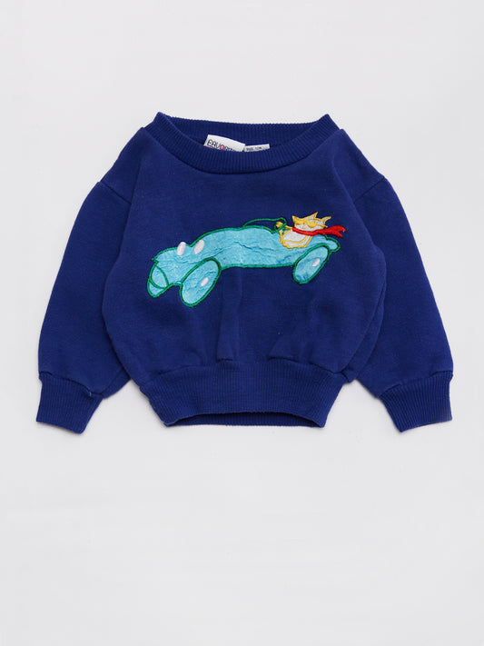 Racing Car Blue Sweatshirt // 6-12 Months