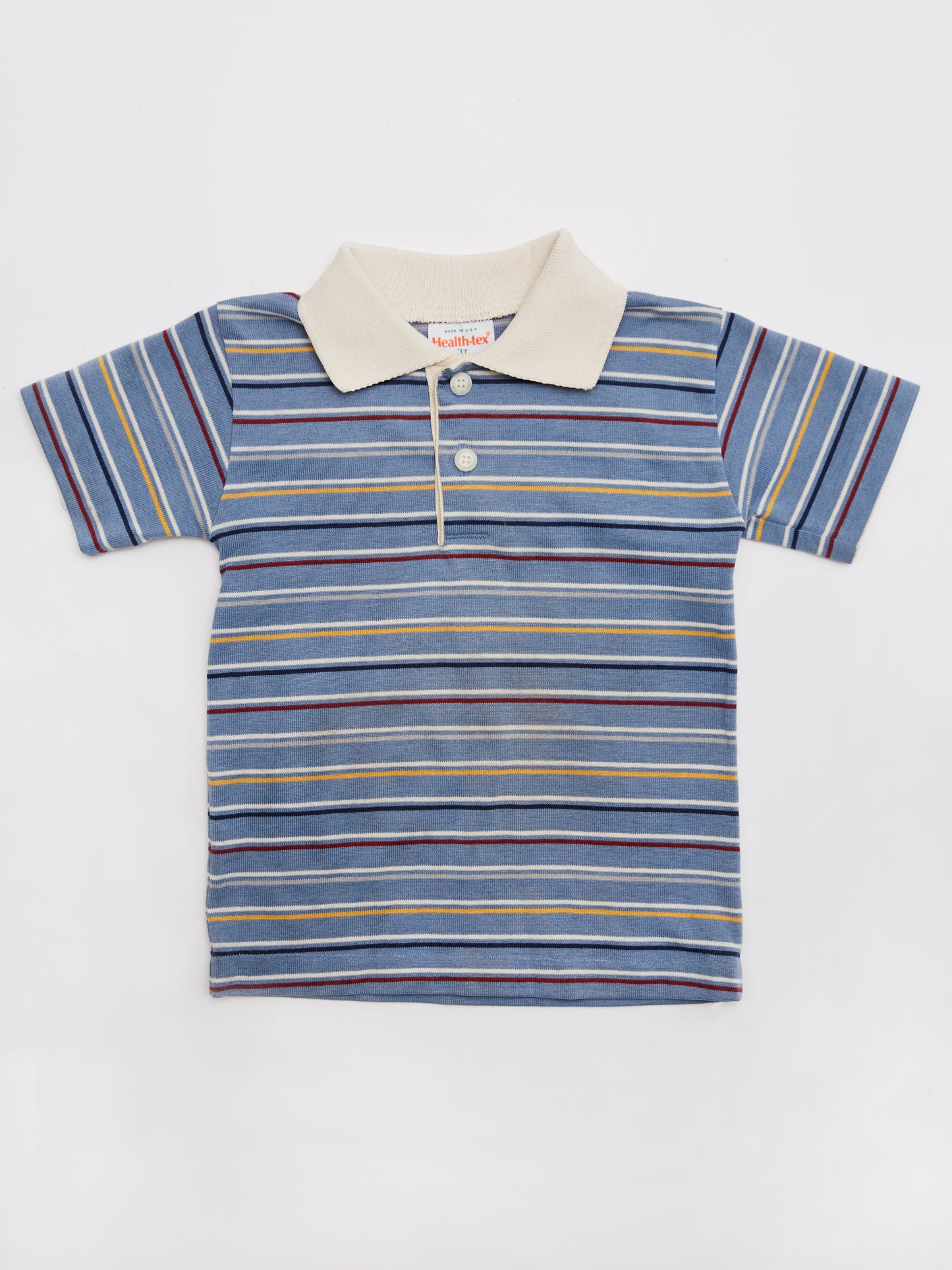 Multi Stripe Blue Polo T-Shirt // 3 Years